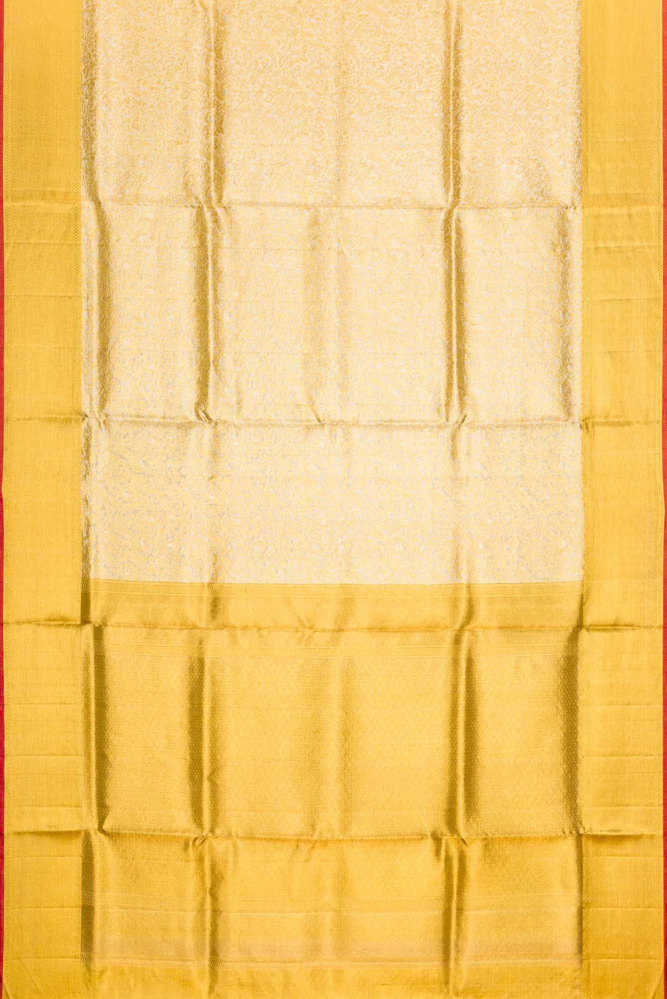 Pure Silk Pure Zari Gold Dual Tone Kanchipuram Tissue Saree