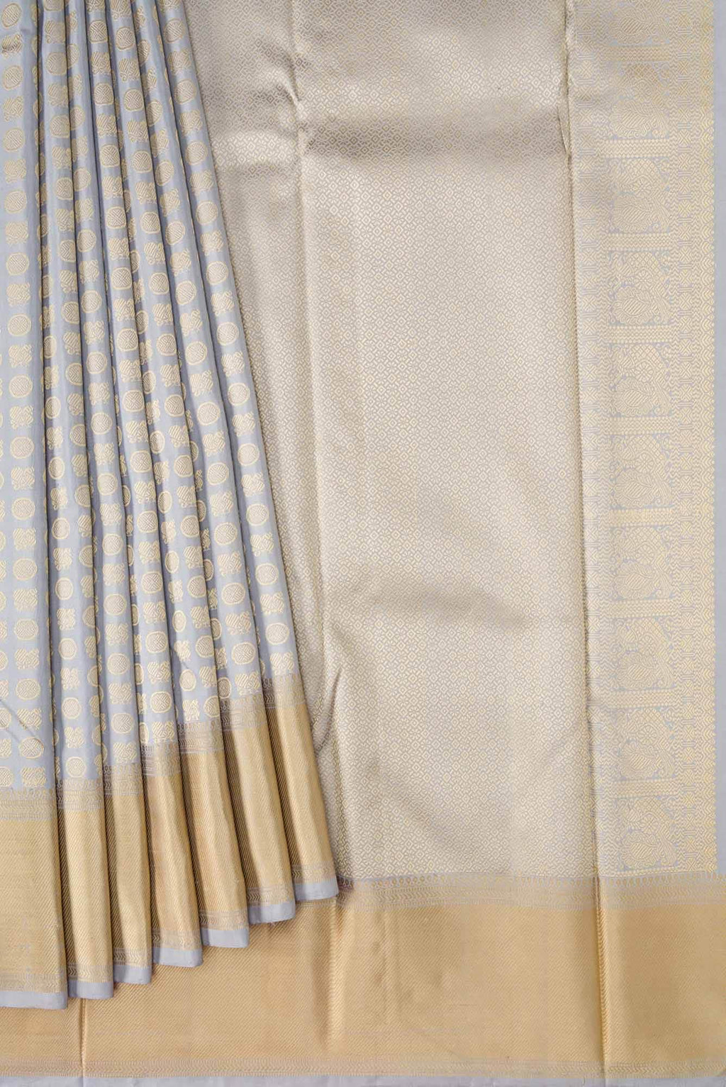 Grey Dual Tone Kanchipuram Silk Saree