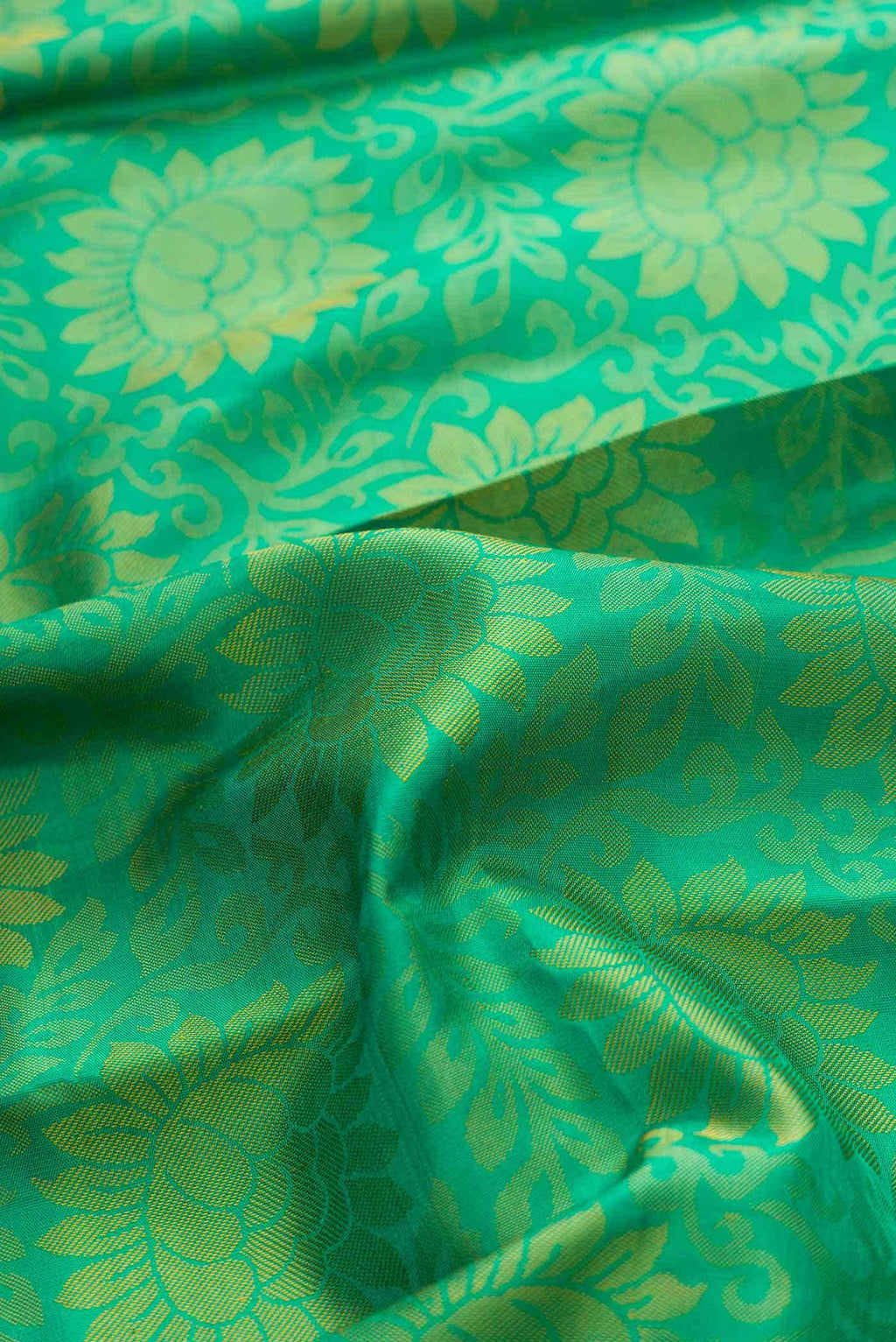Pure Silk Pure Zari Green Dual Tone Kanchipuram Saree