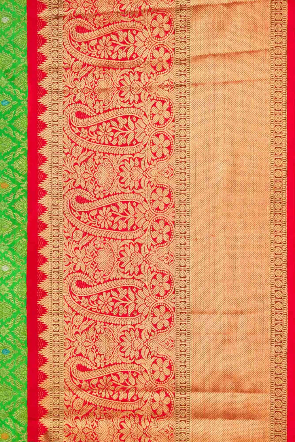 Pure Silk Pure Zari Green Dual Tone Kanchipuram Saree