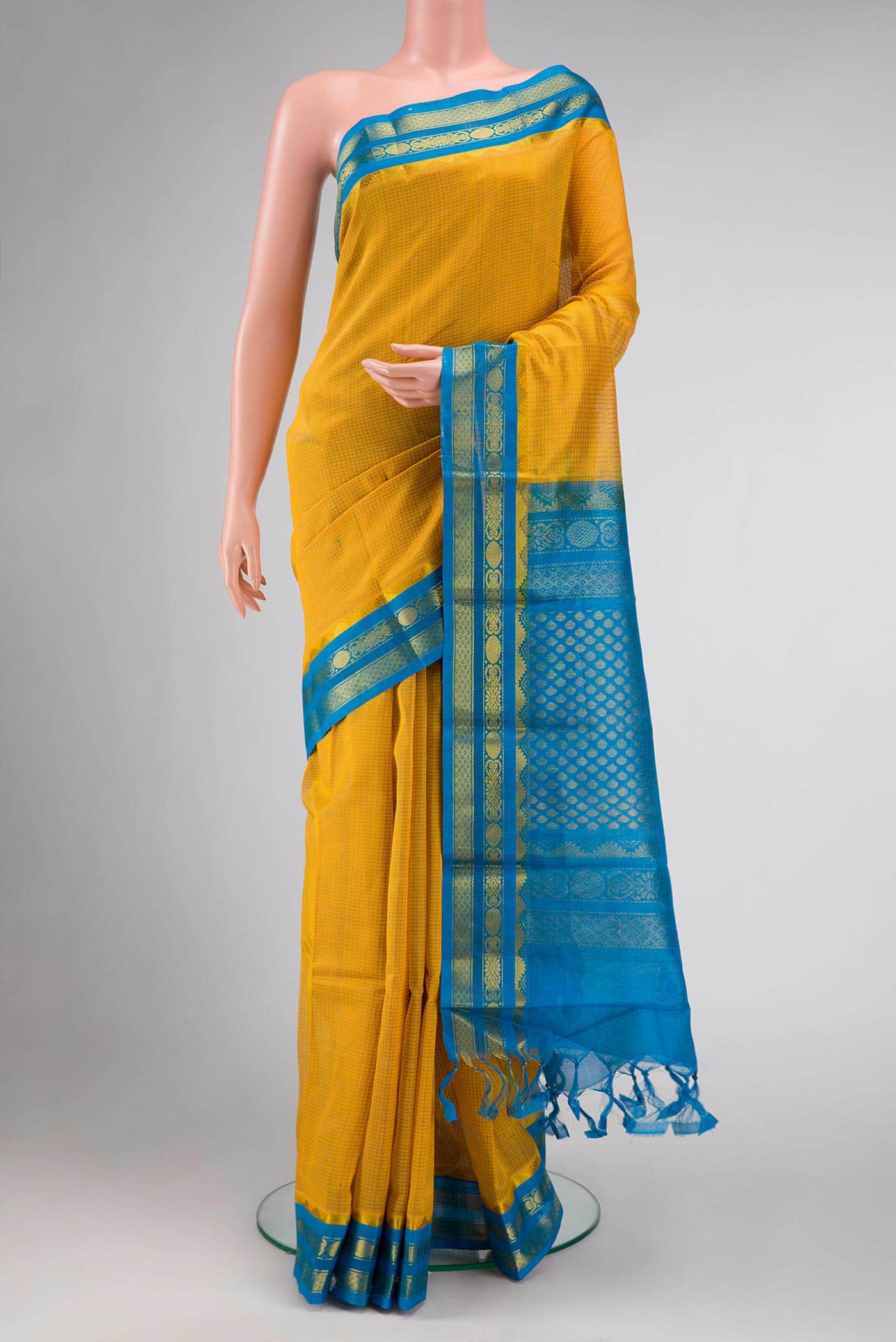 Mustard Silk Cotton Saree