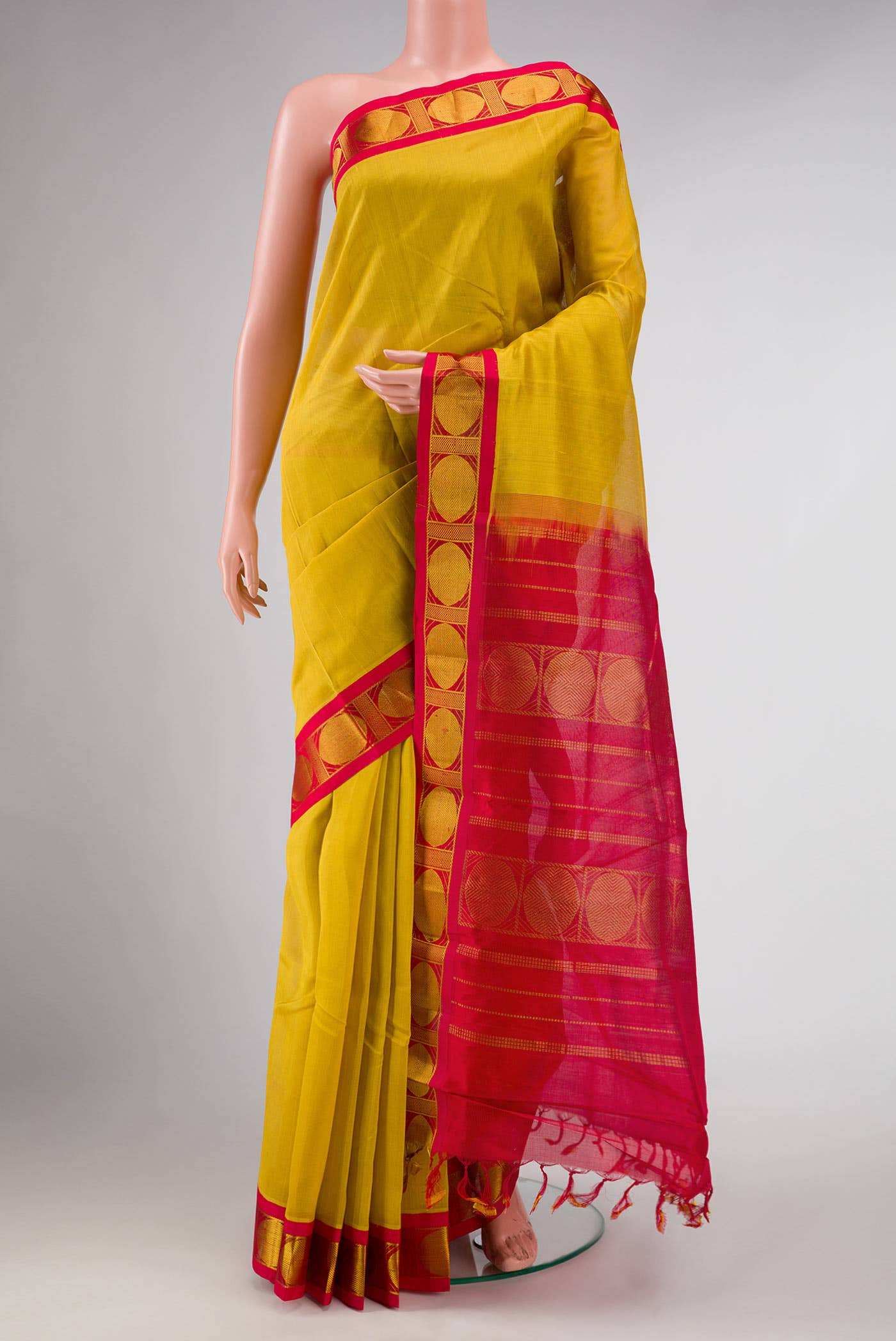 Mehandi Green Dual Tone Silk Cotton Saree