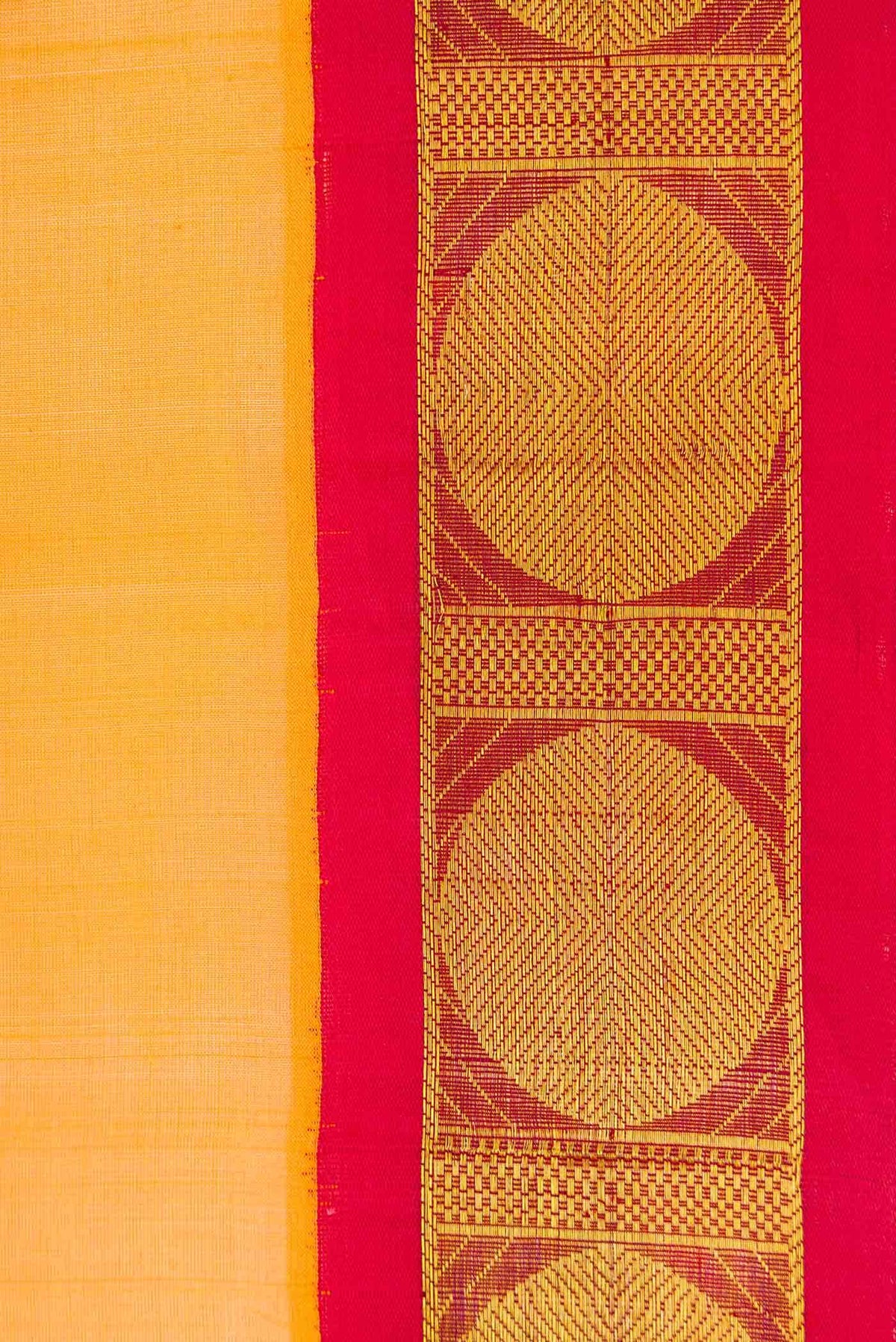 Yellow Silk Cotton Saree