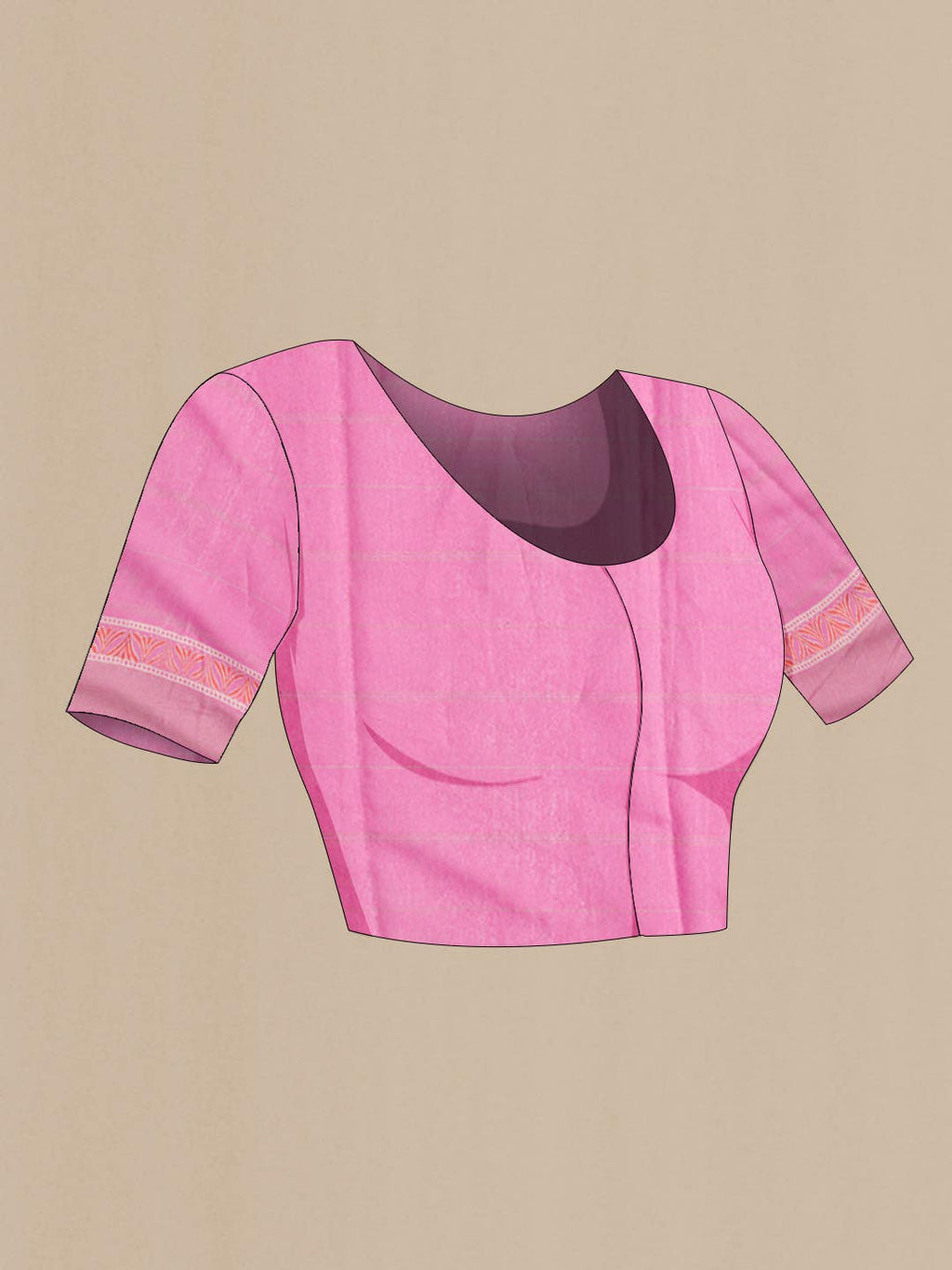 Pink Tussar Silk Saree