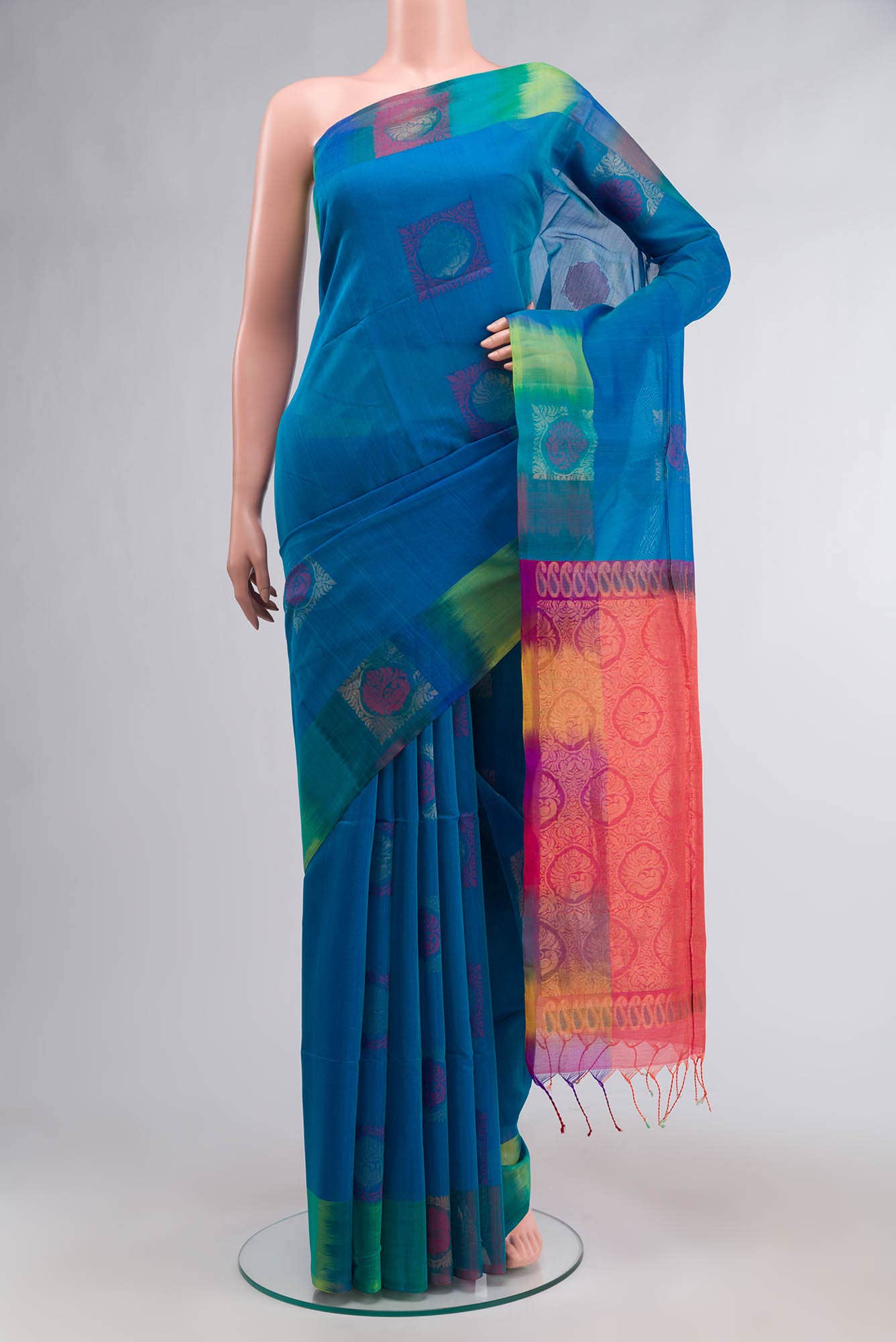 Blue Silk Cotton Saree