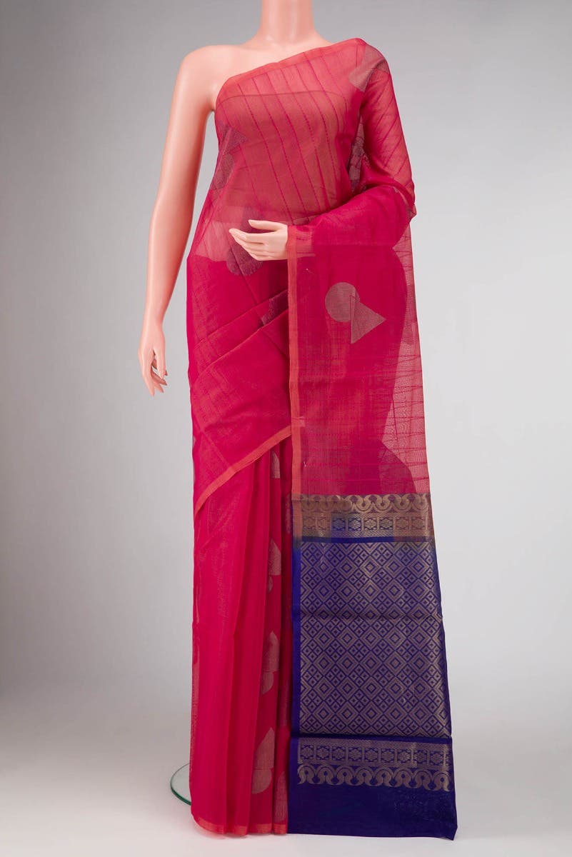Imperial Pink Dual Tone Silk Cotton Saree