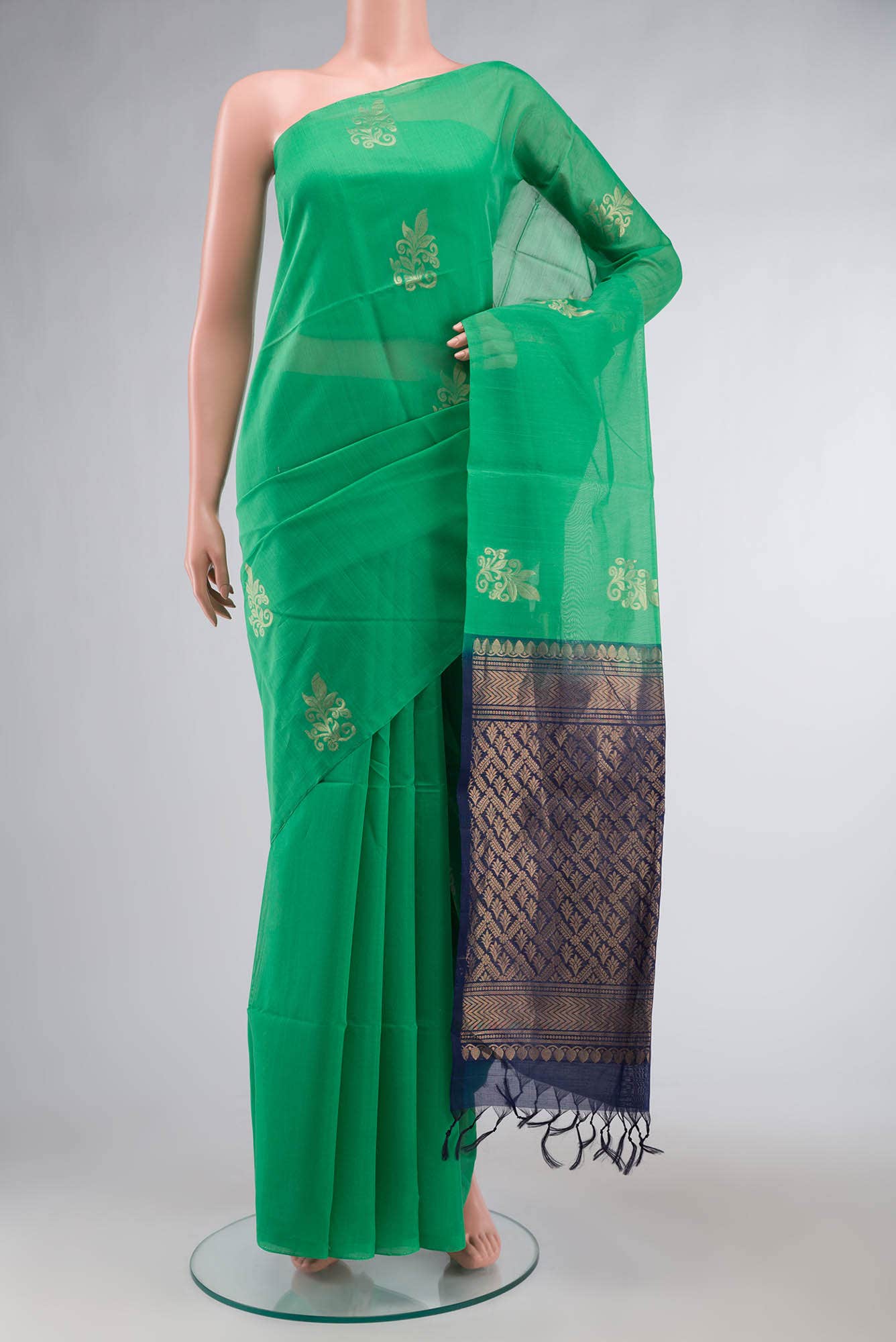 Green Silk Cotton Saree