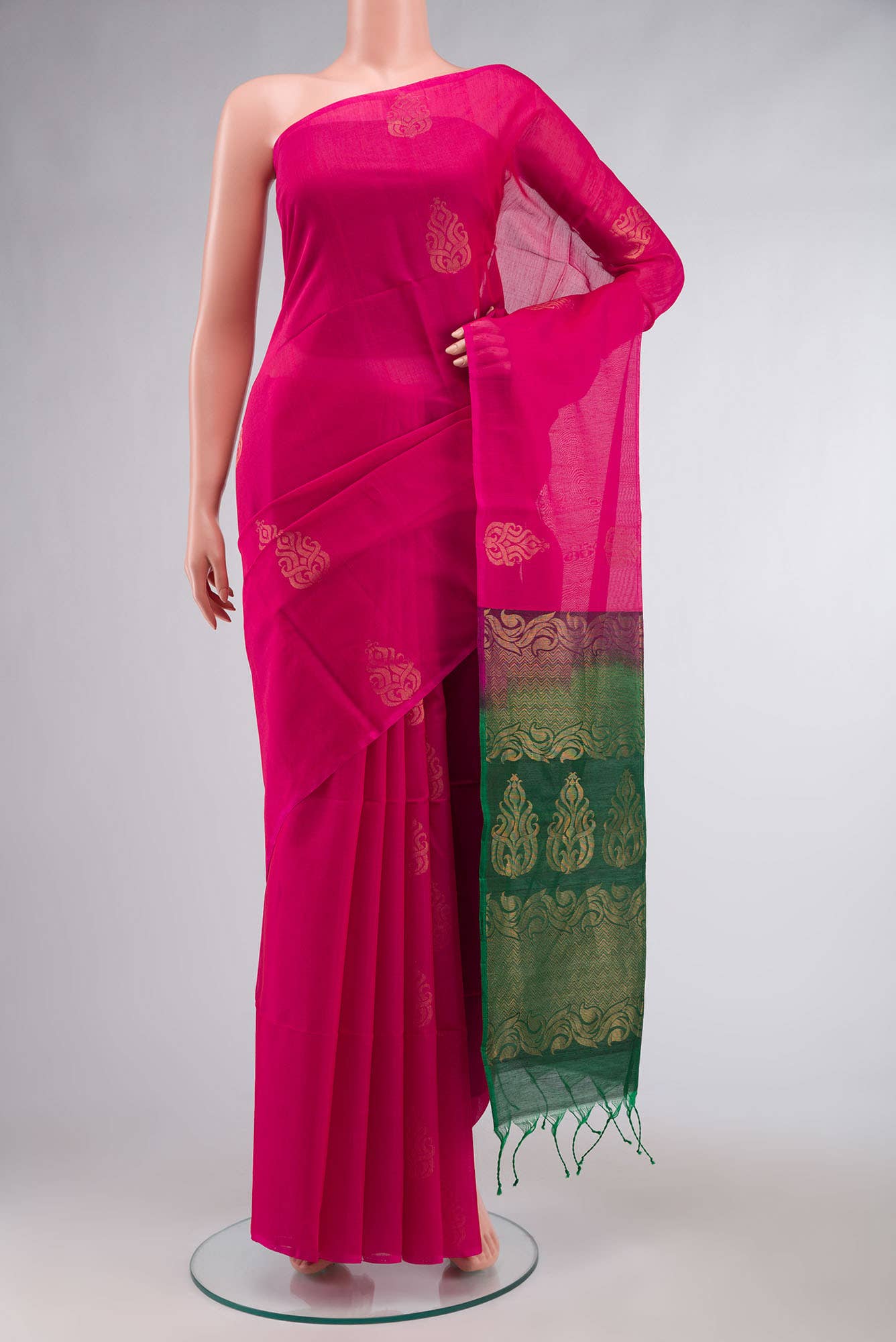 Pink Silk Cotton Saree