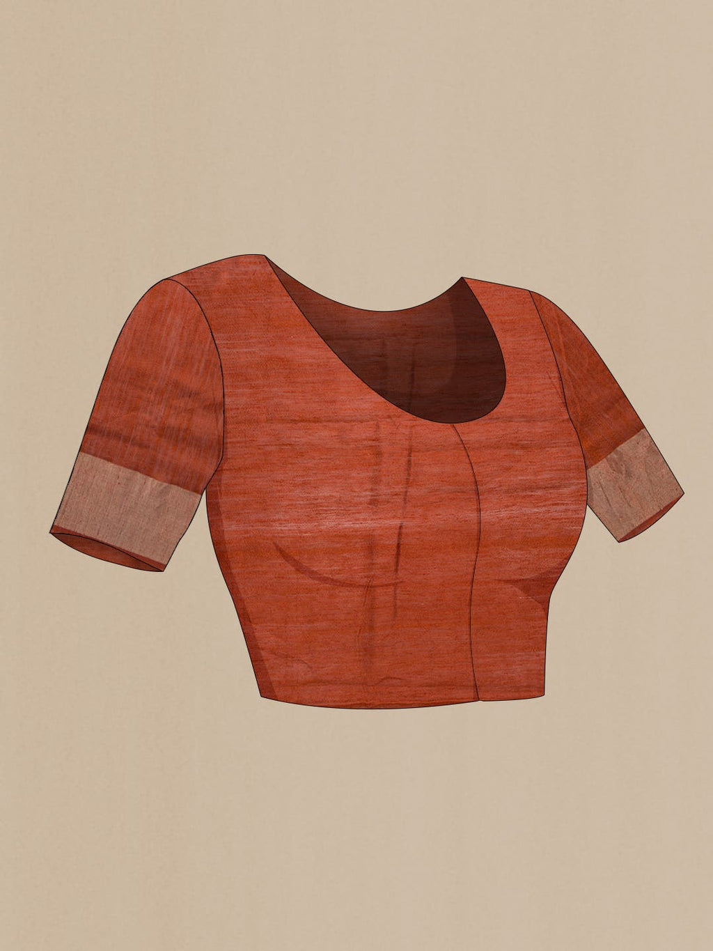 Brick Orange Jute Silk Saree