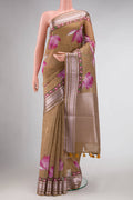 Mustard Blended Linen Saree