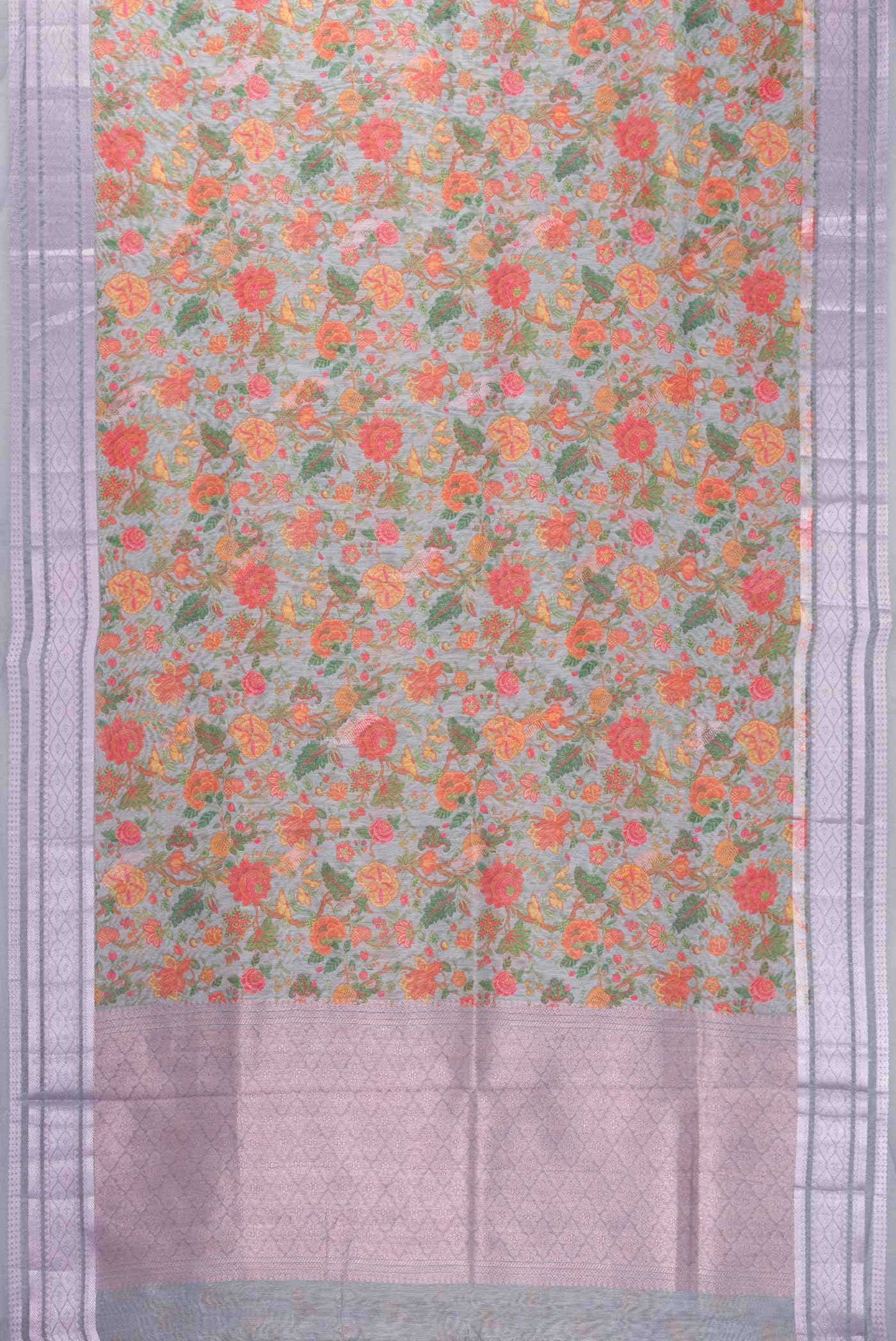 Grey Blended Linen Saree
