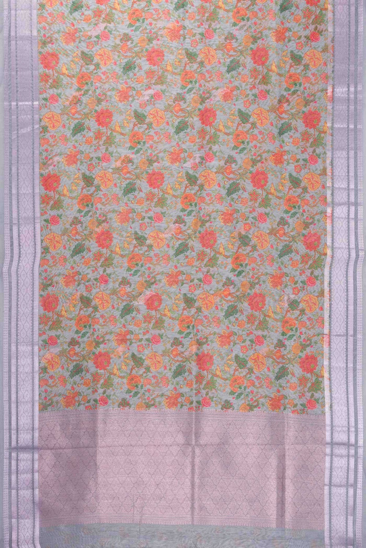Grey Blended Linen Saree