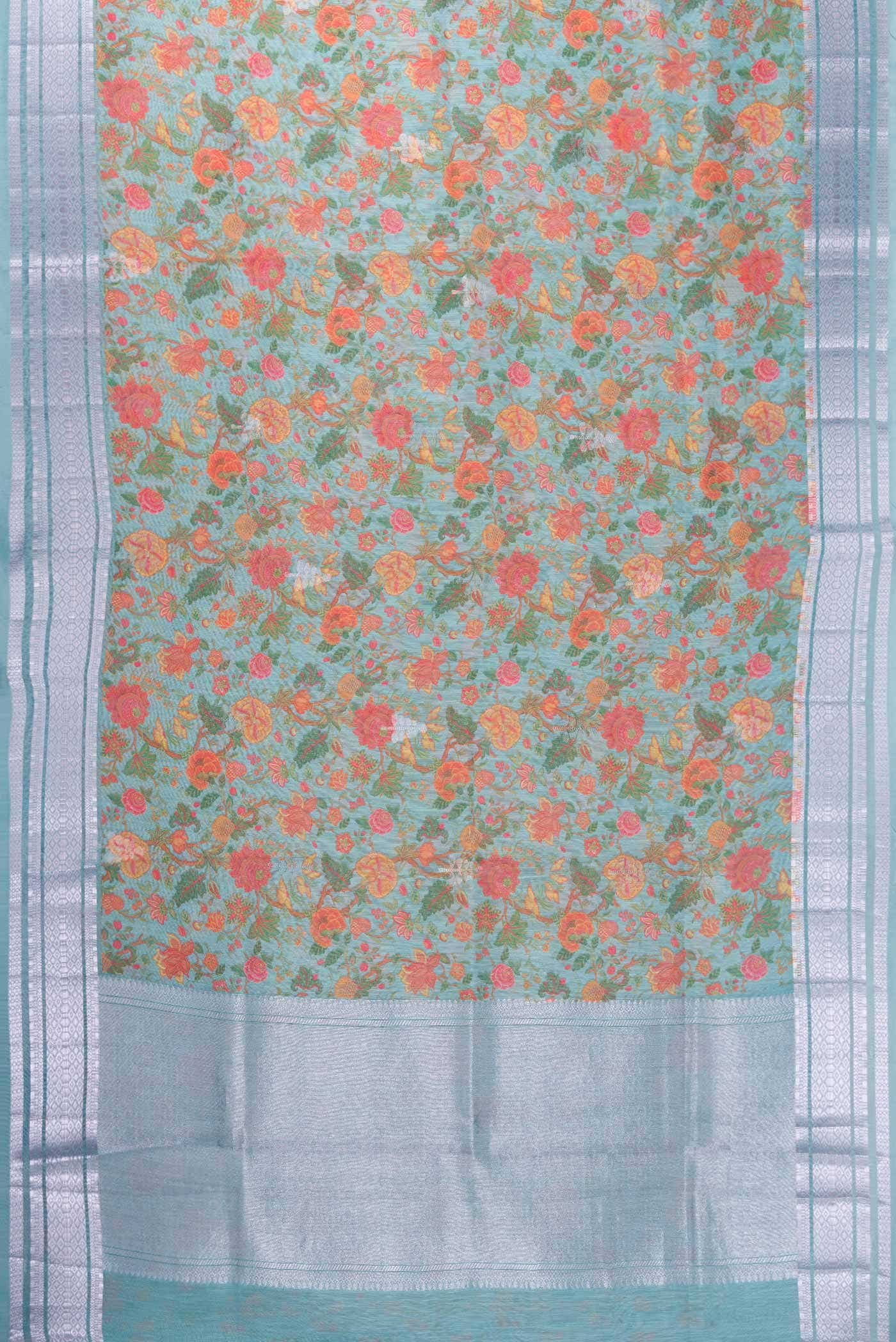 Light Green Blended Linen Saree
