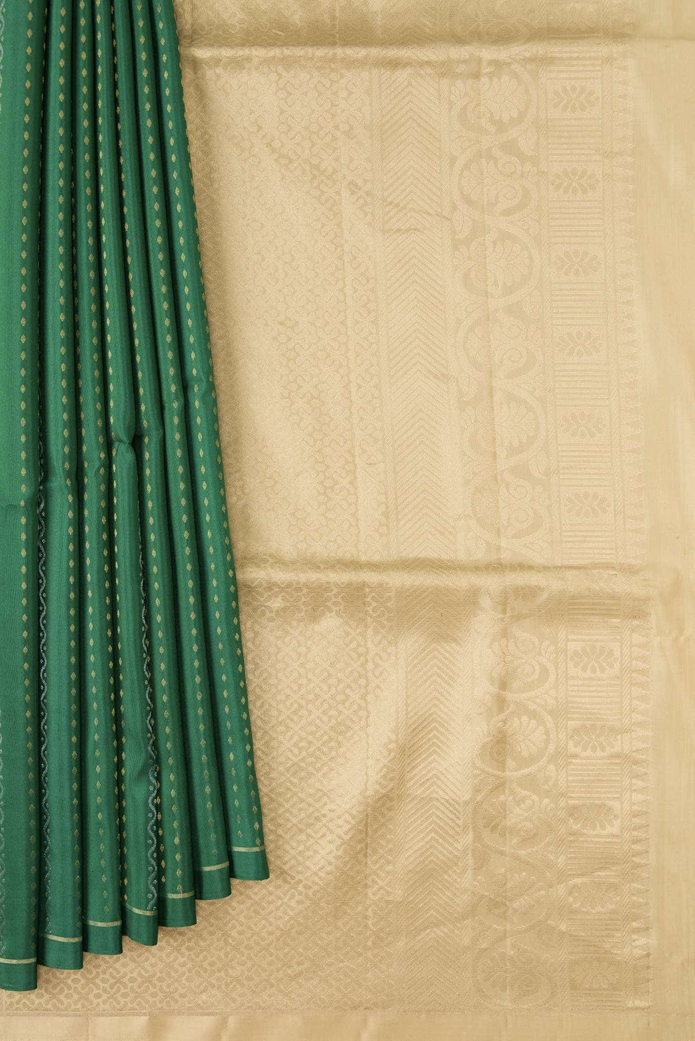 Green Dual Tone Soft Silk Saree