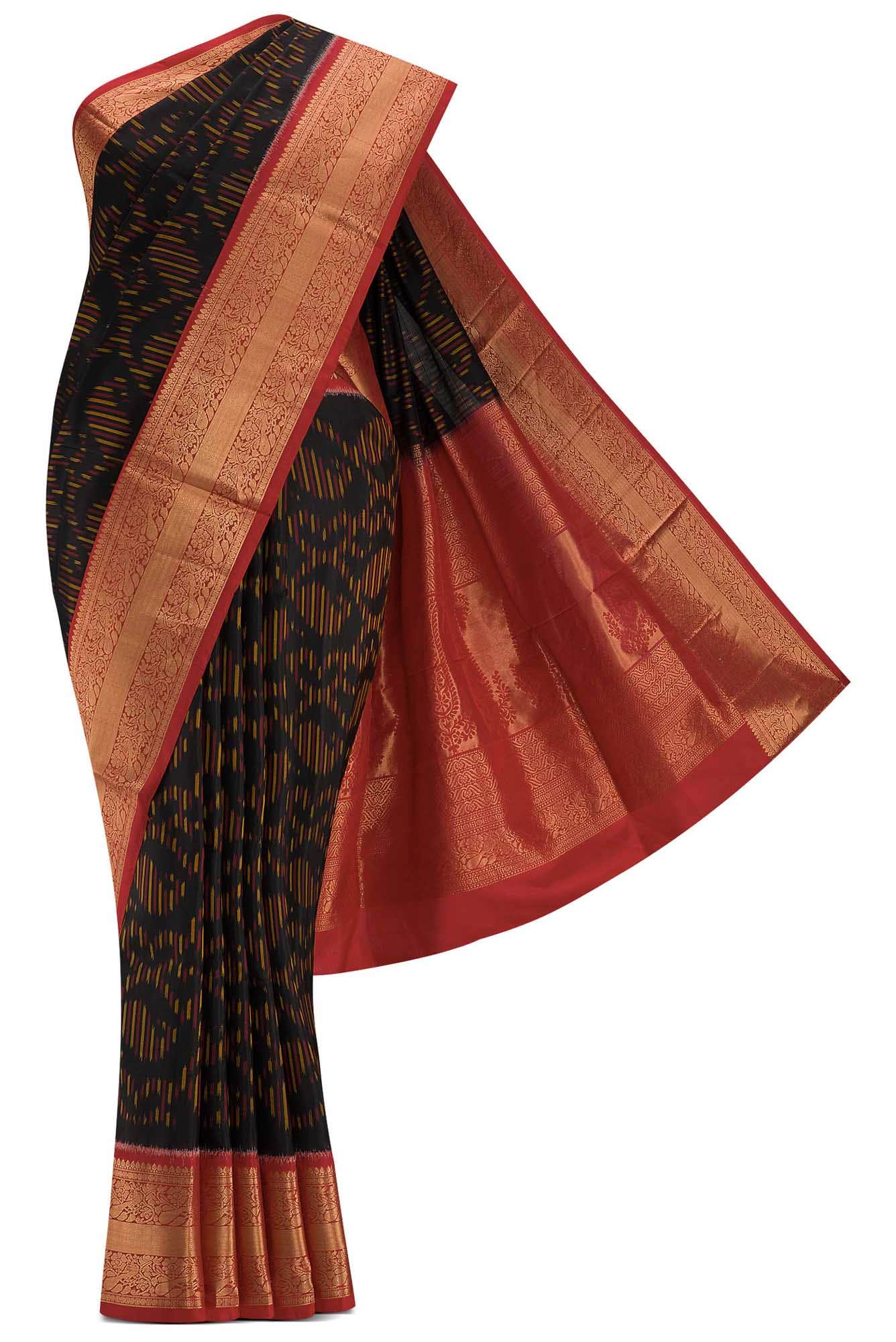 Black Dual Tone Soft Silk Saree