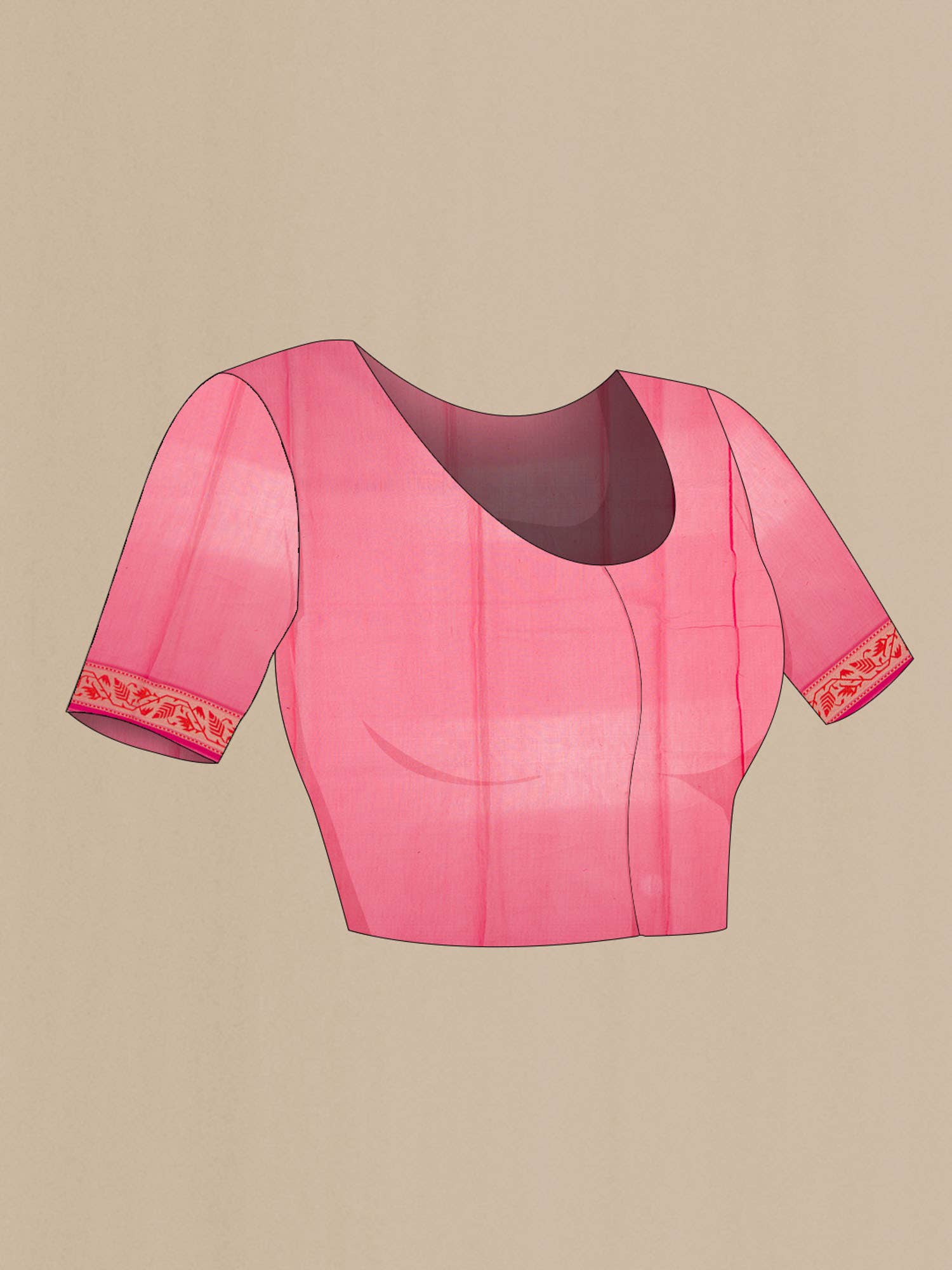 Dark Pink Dual Tone Blended Kota Silk Saree