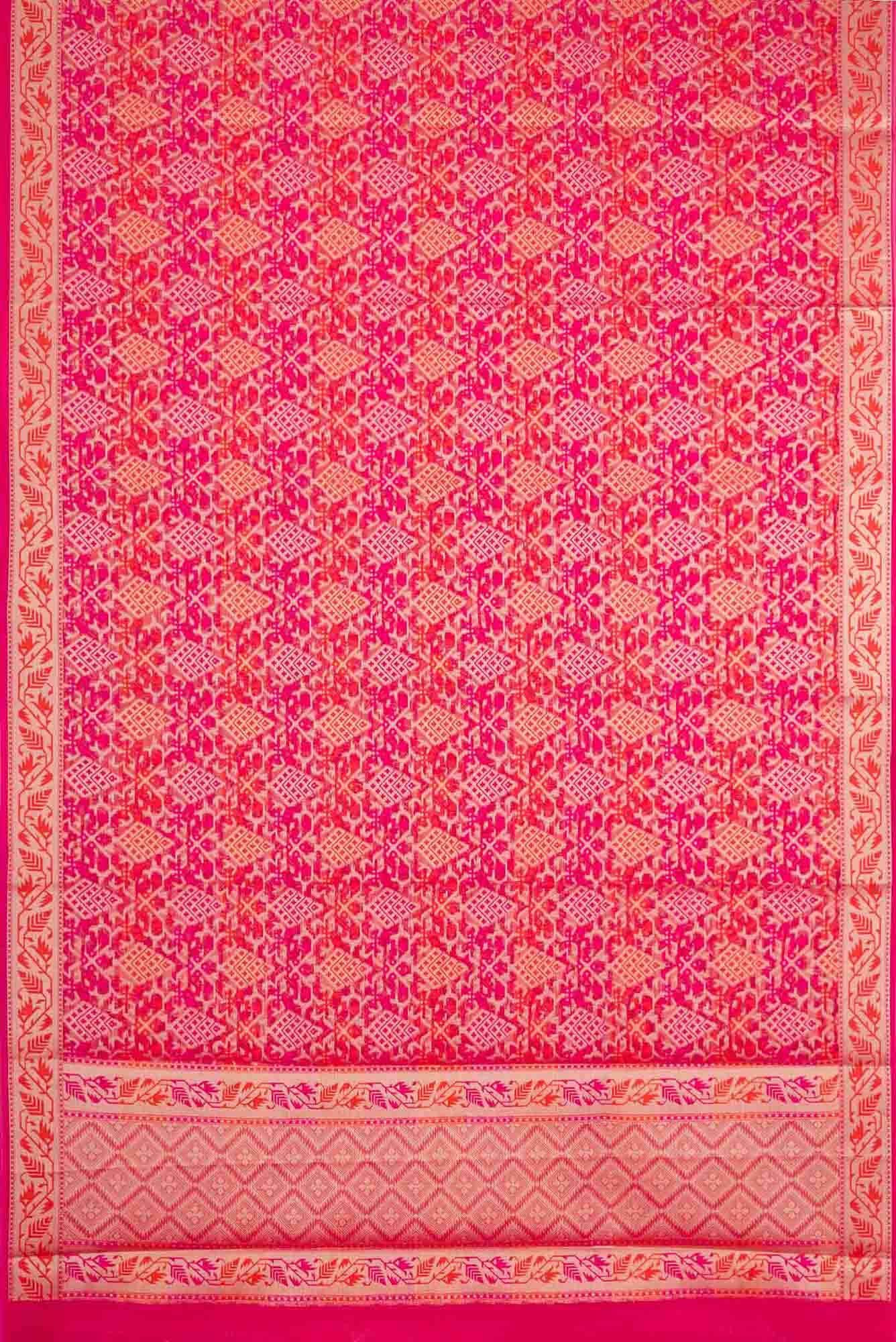 Dark Pink Dual Tone Blended Kota Silk Saree