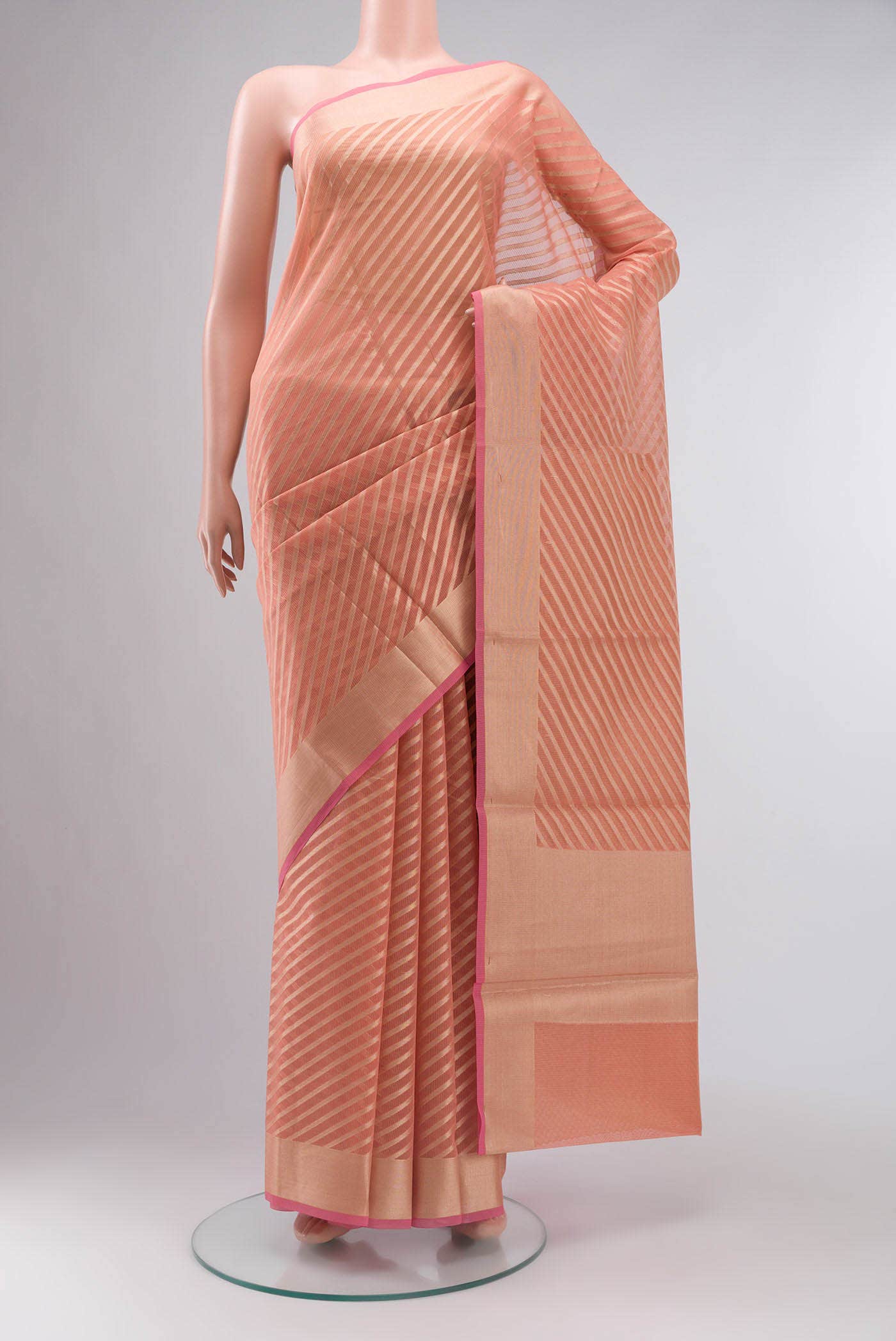 Peach Kota Silk Saree
