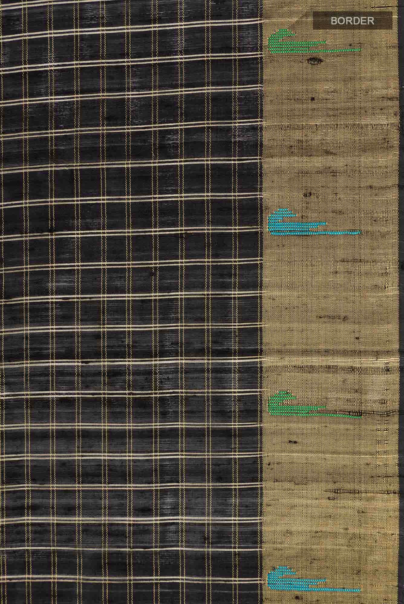 Black Bhagalpuri Tussar Silk Saree