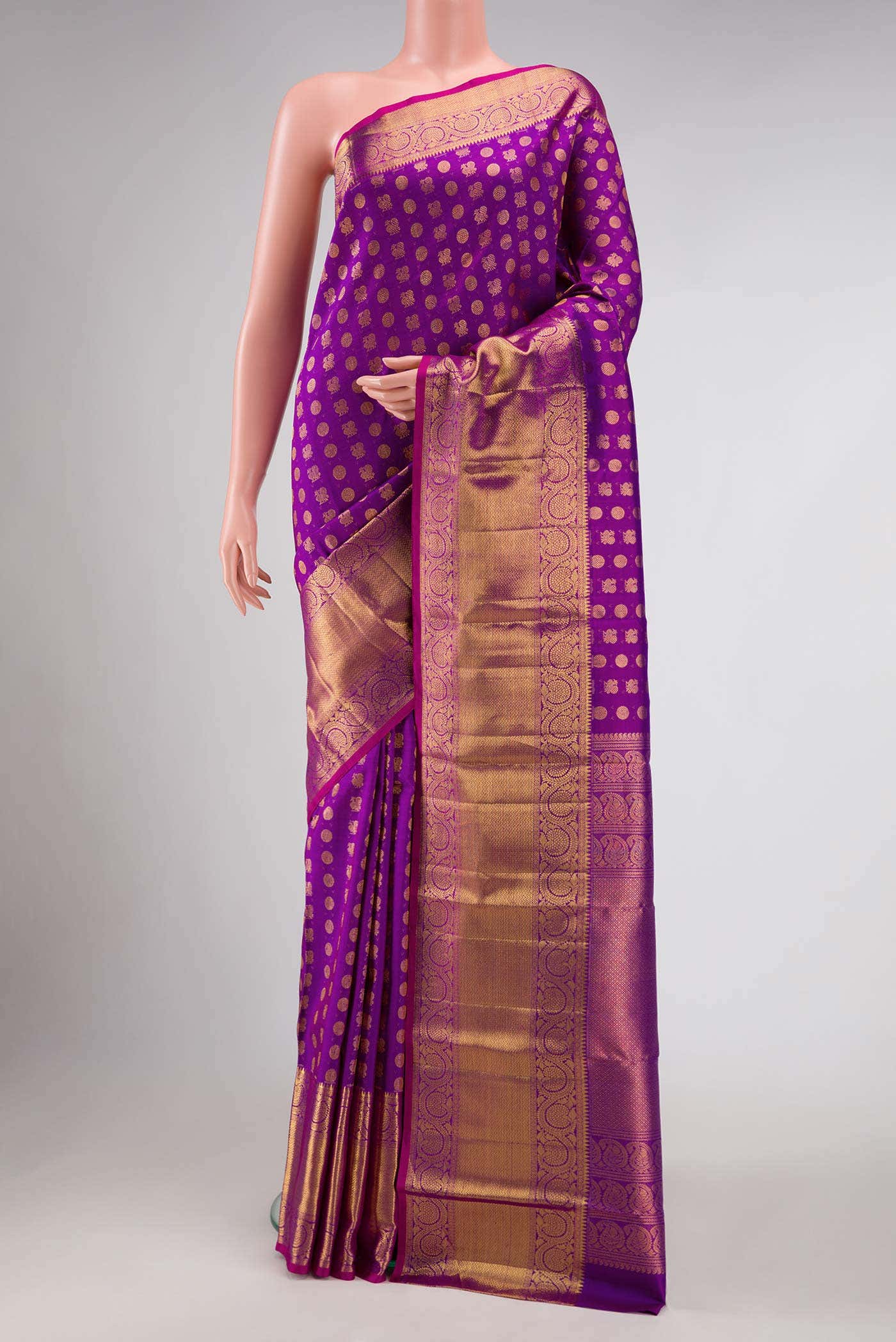 Purple Dual Tone Kanchipuram Silk Saree