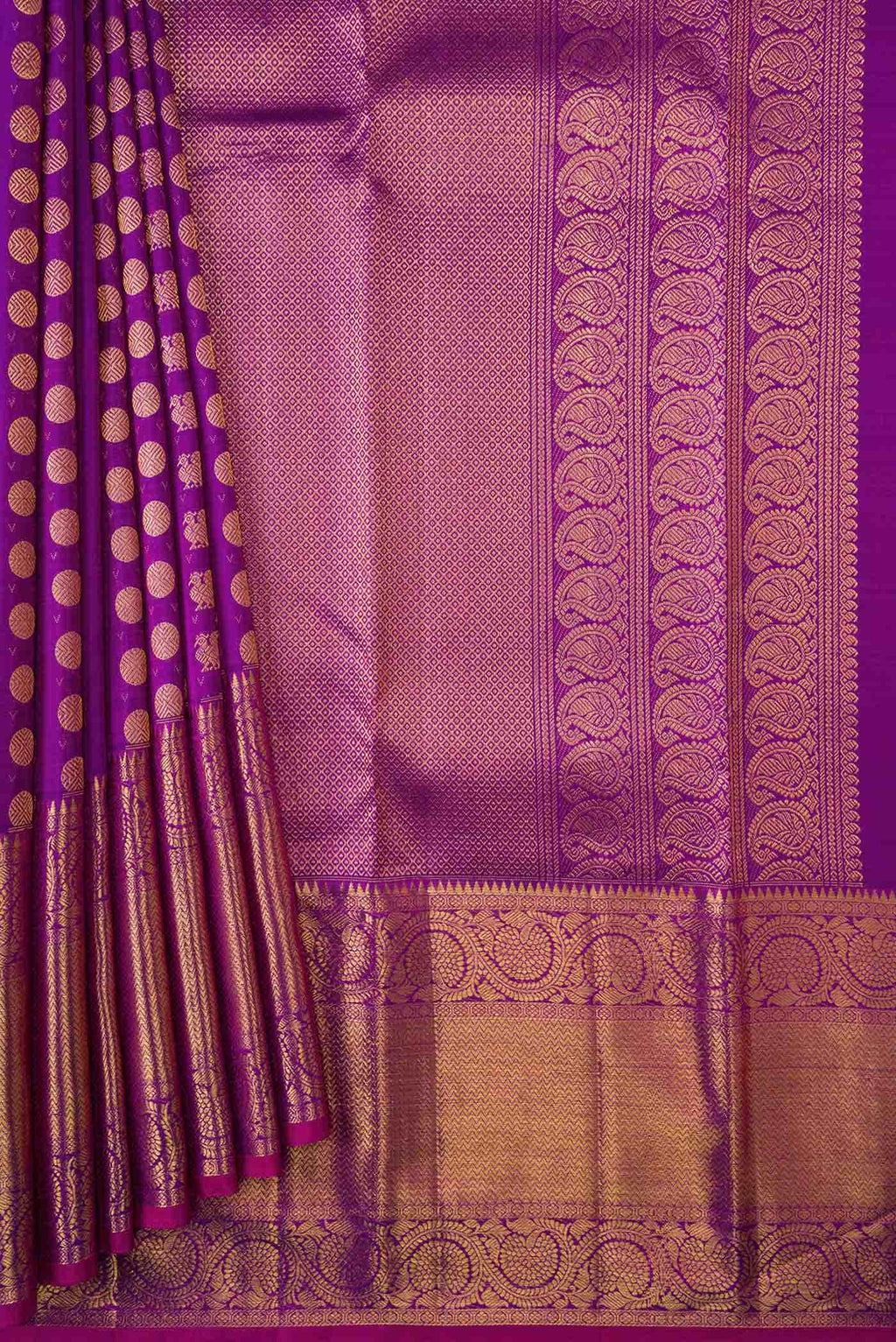 Purple Dual Tone Kanchipuram Silk Saree