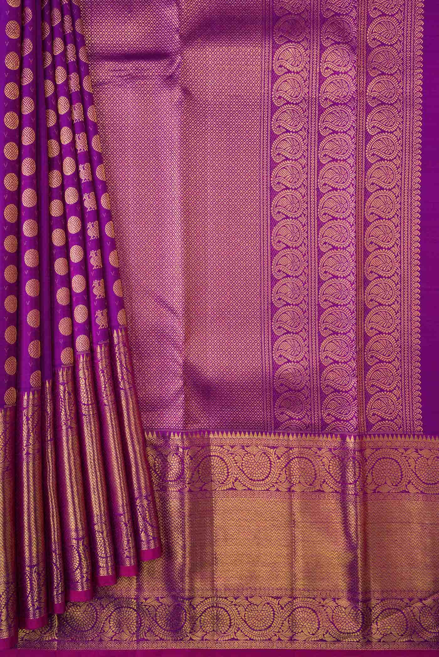 Purple Dual Tone Kanchipuram Silk Saree