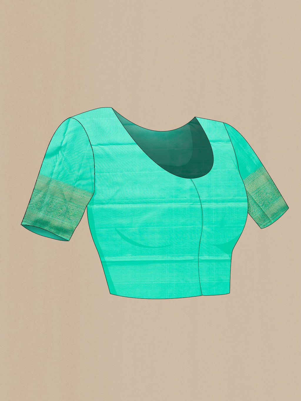 Sea Green Dual Tone Kanchipuram Silk Saree