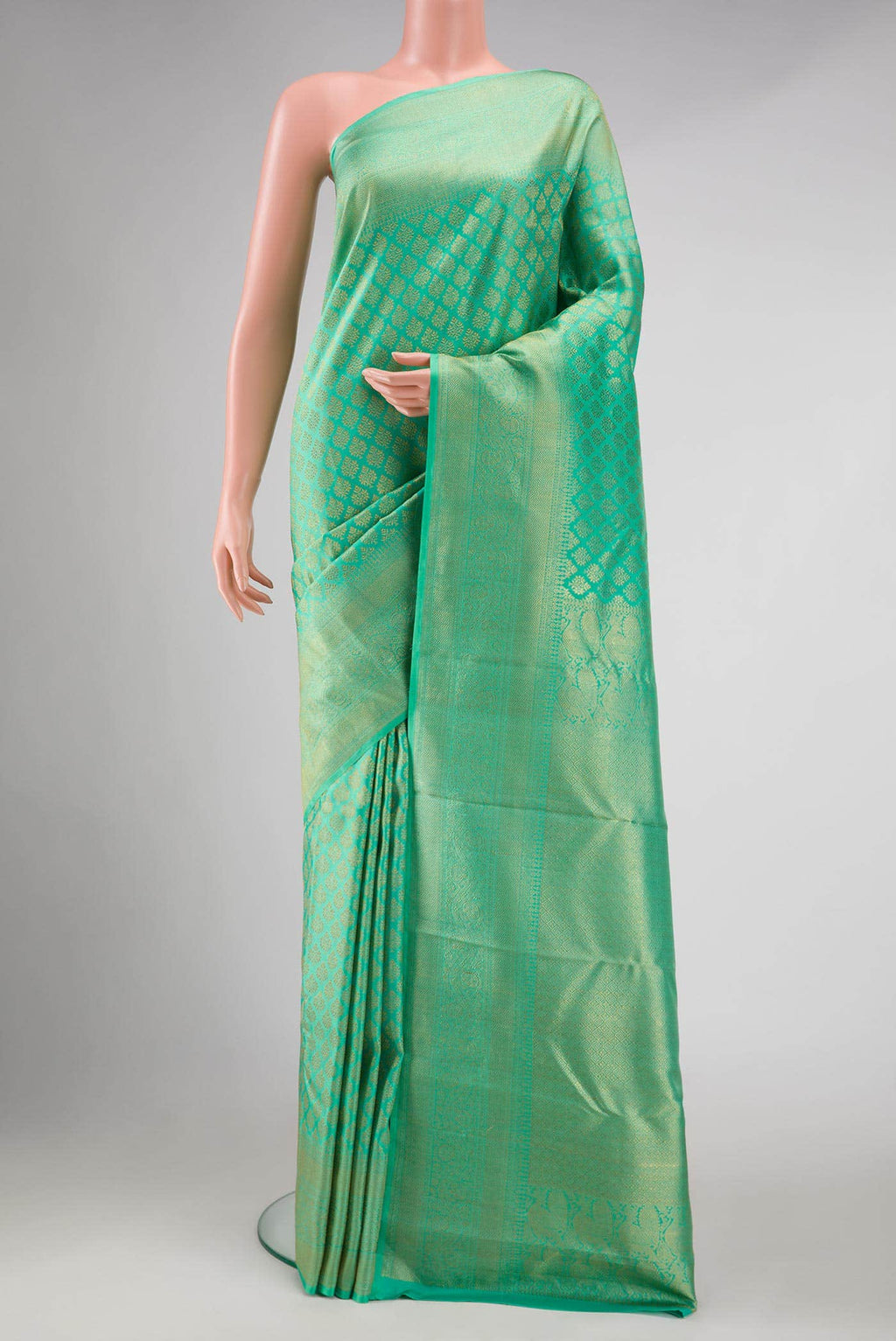 Sea Green Dual Tone Kanchipuram Silk Saree