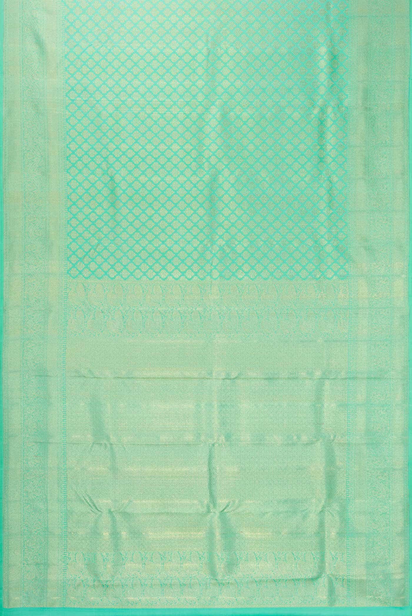Sea Green Dual Tone Kanchipuram Silk Saree