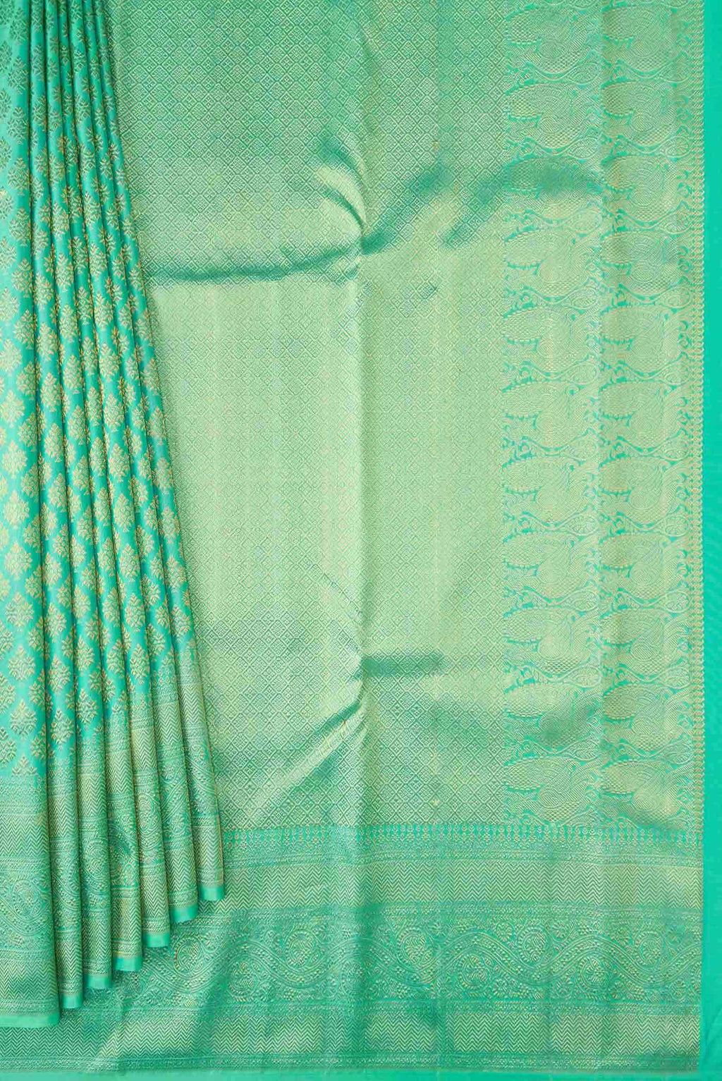 Sea Green Dual Tone Kanchipuram Silk Saree
