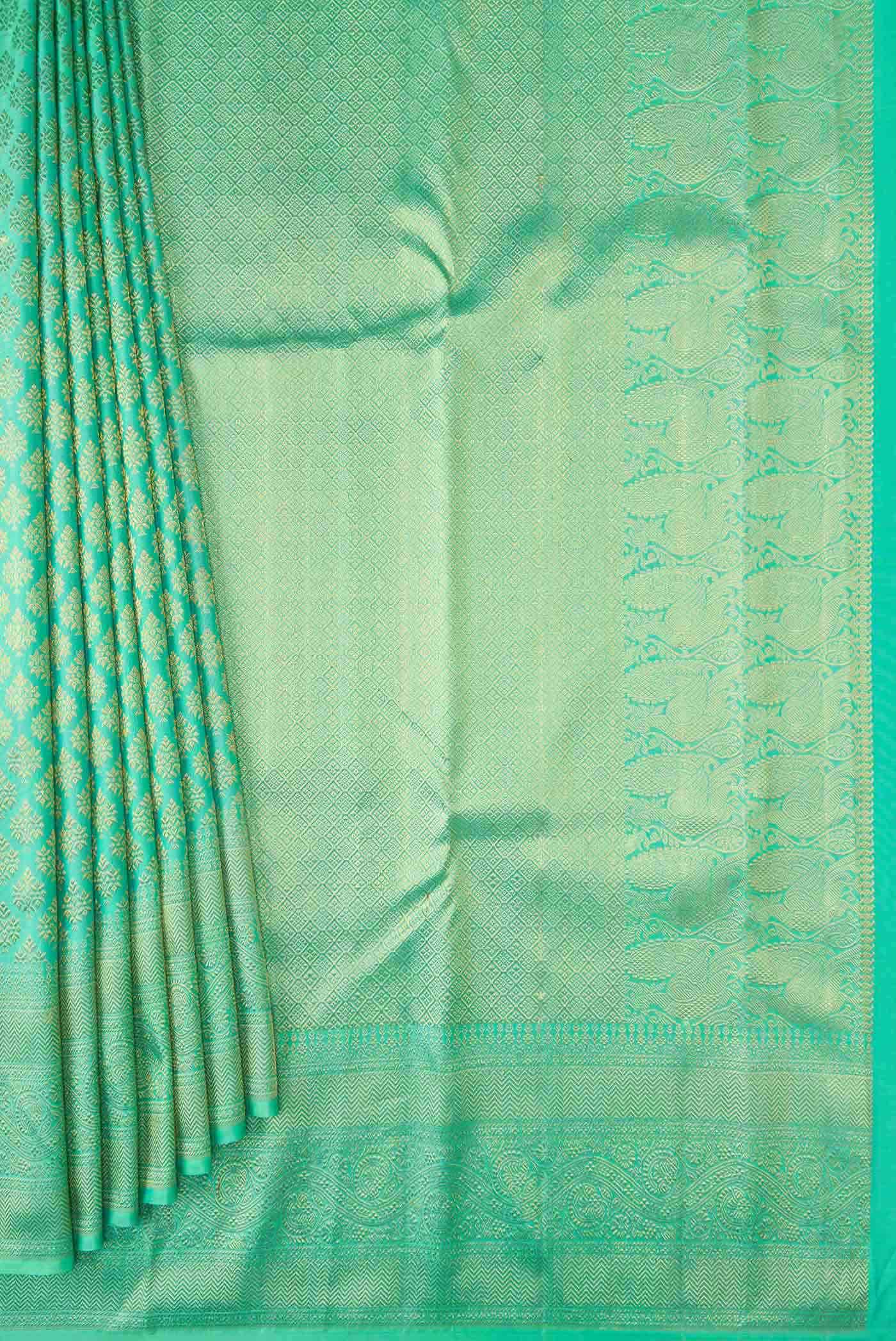 Sea Green Dual Tone Kanchipuram Silk Saree