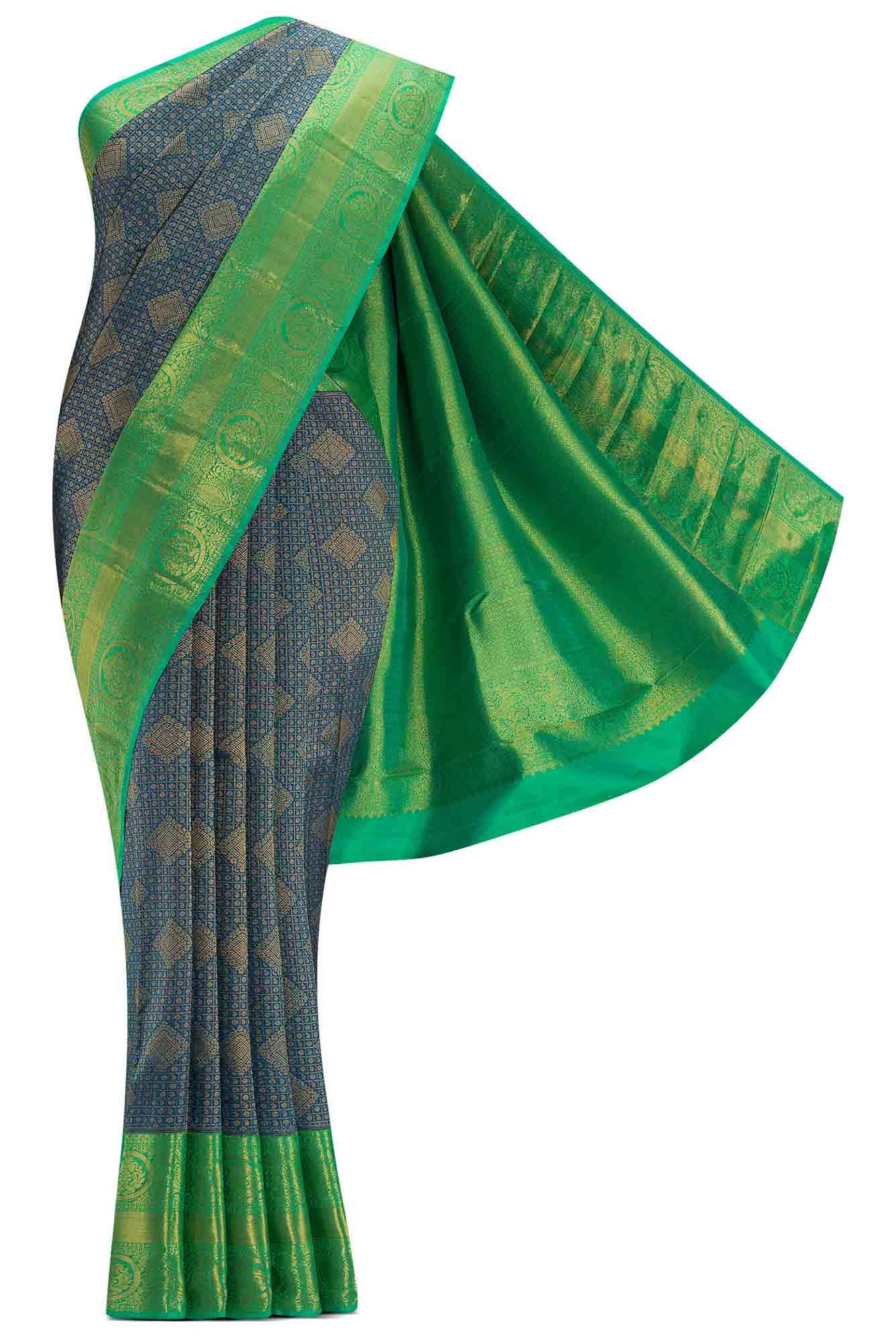 Blue Kanchipuram Silk Saree
