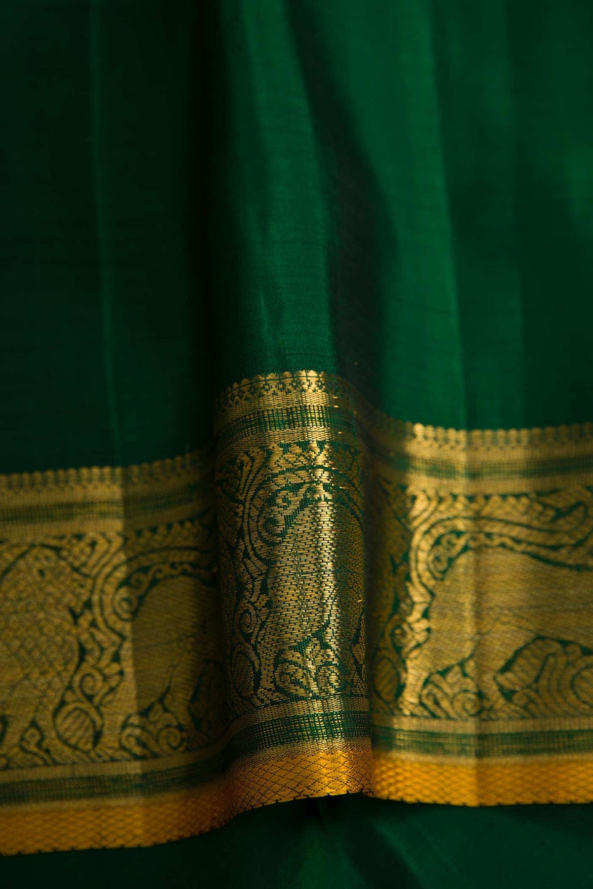 Bottle Green Kanjivaram Silk Saree