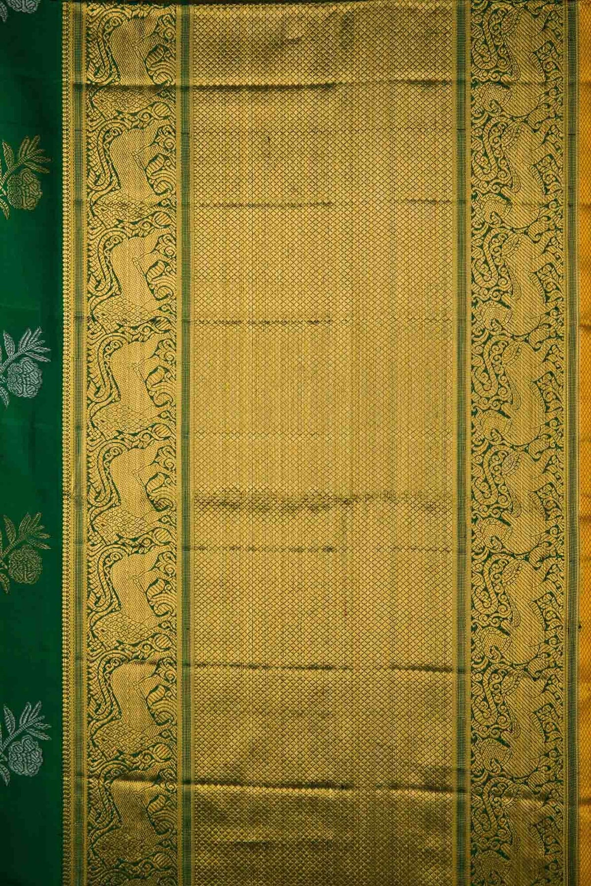 Bottle Green Kanjivaram Silk Saree