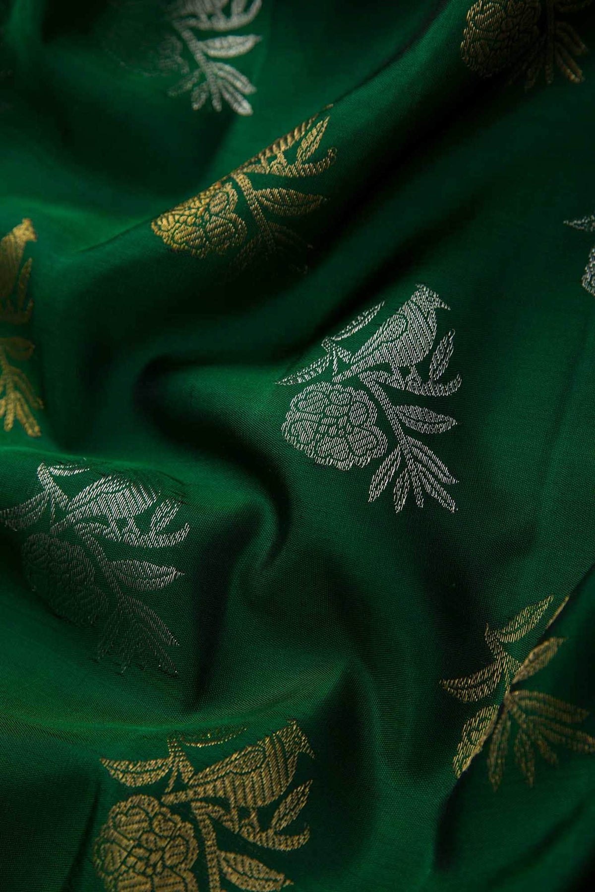 Bottle Green Kanjivaram Silk Saree