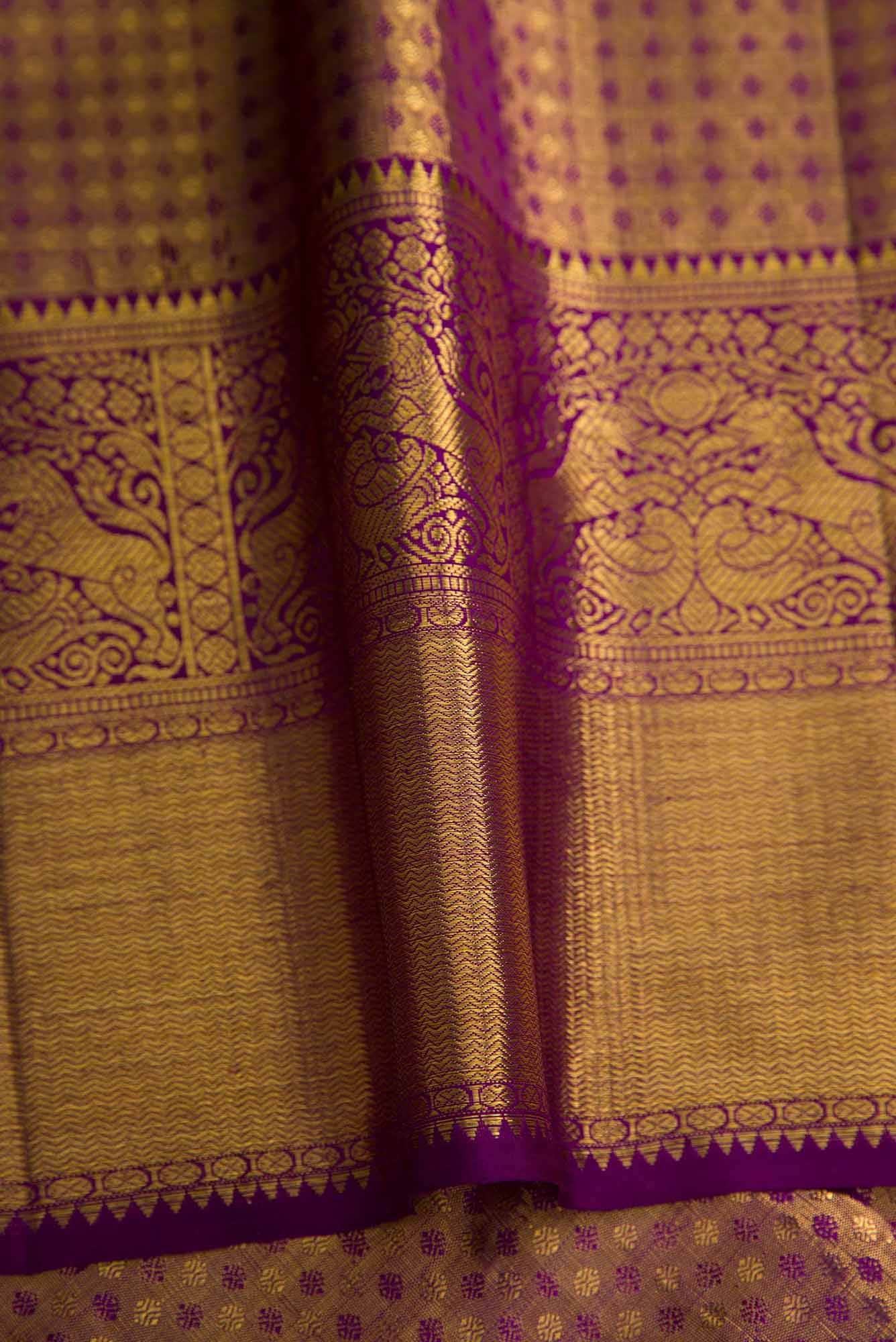 Yellow Kanchipuram Tissue Silk Saree