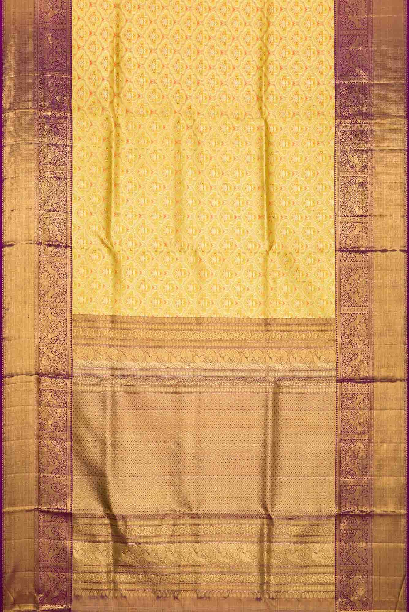 Yellow Kanchipuram Tissue Silk Saree