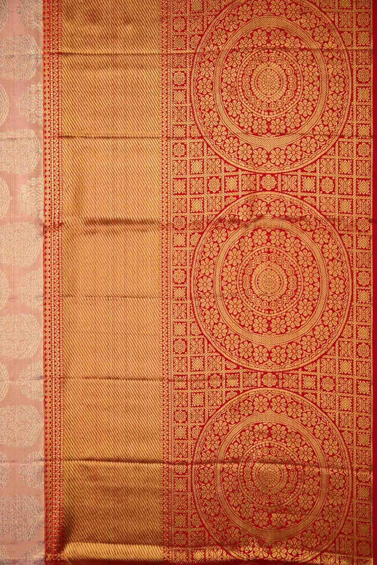 Rose pink Dual Tone Kanjivaram Tissue Silk Saree
