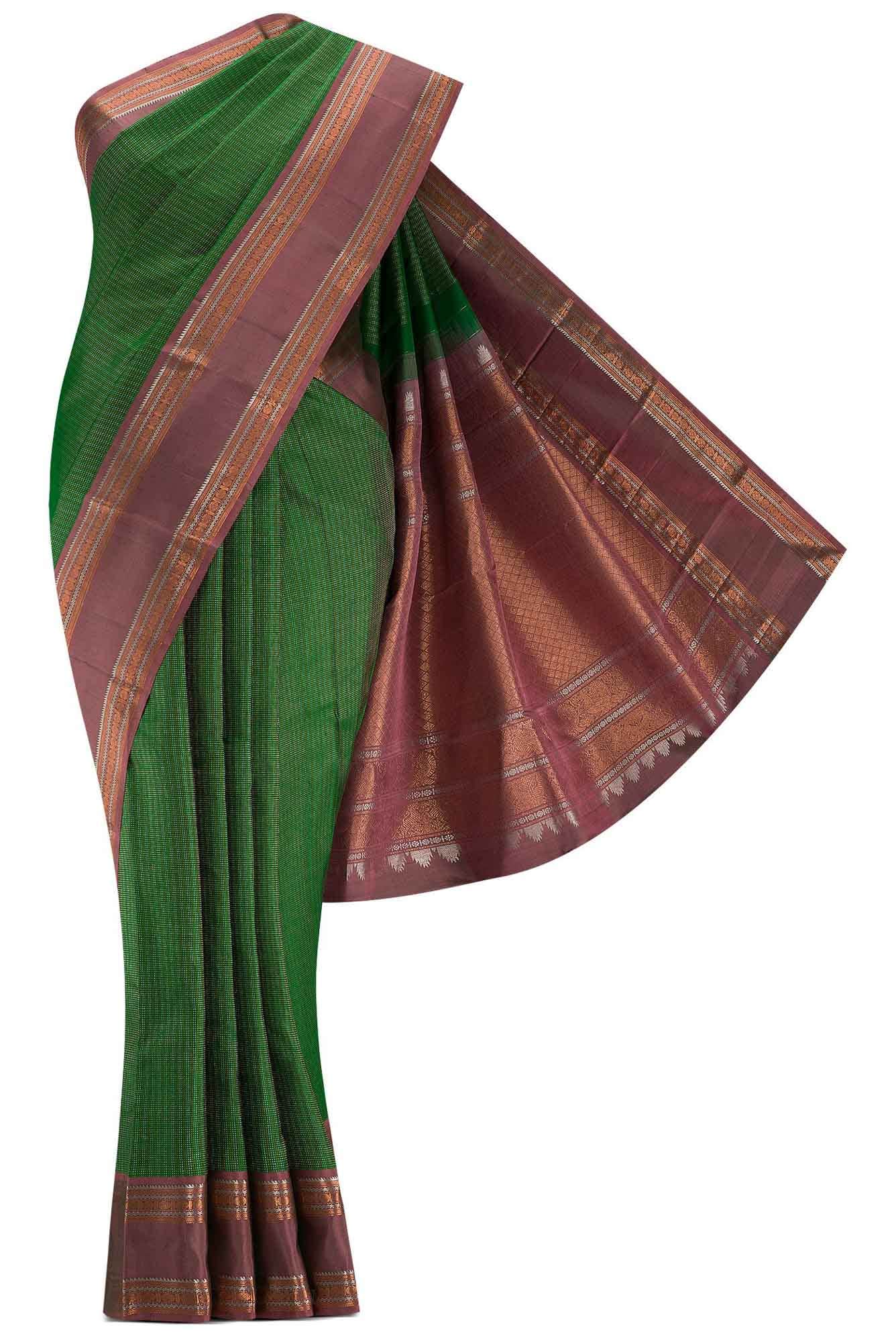 Green Dual Tone Kanchipuram Silk Saree