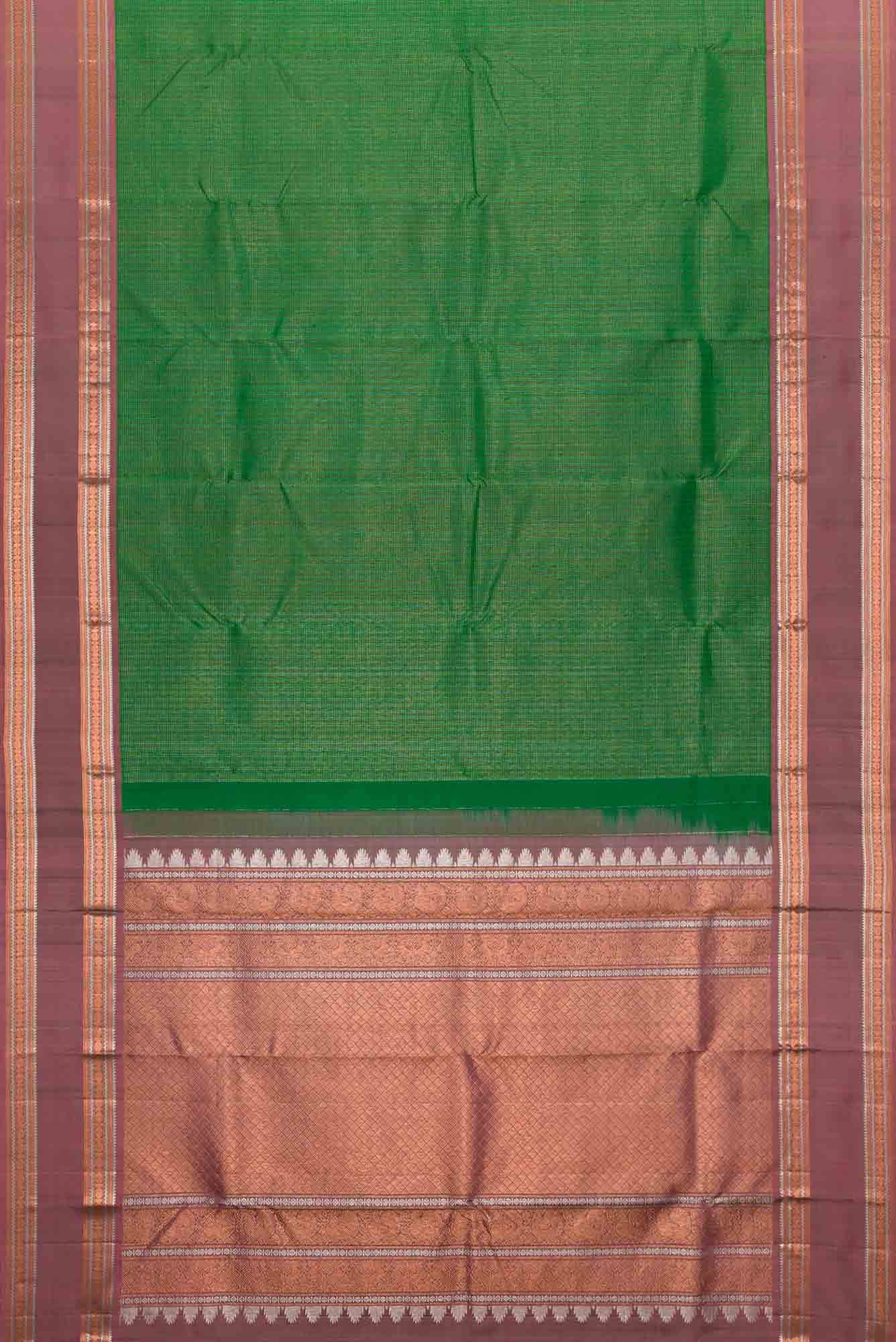 Green Dual Tone Kanchipuram Silk Saree