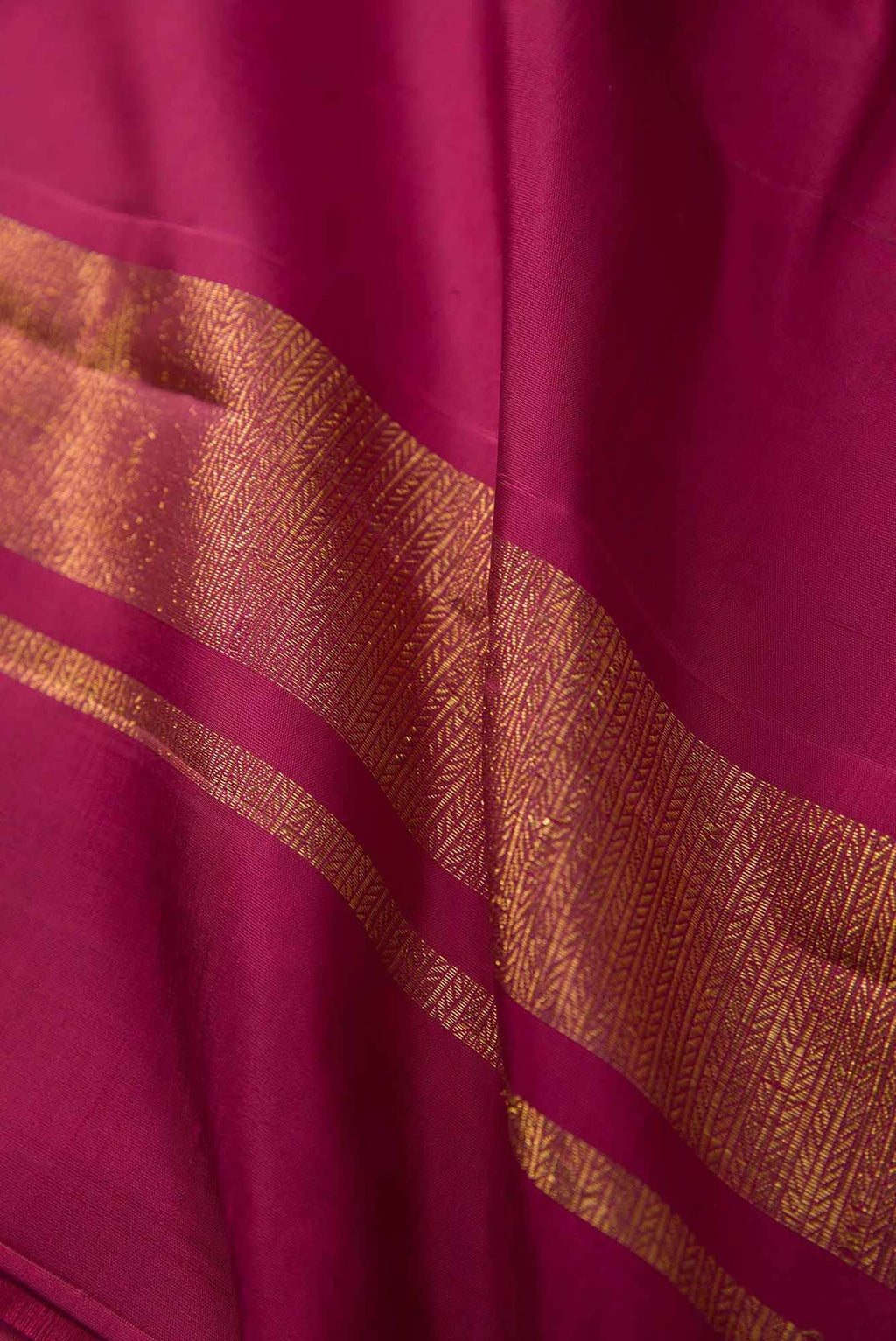 Dark Pink Silk Dhoti With Angavastram (9X 5) Muzham