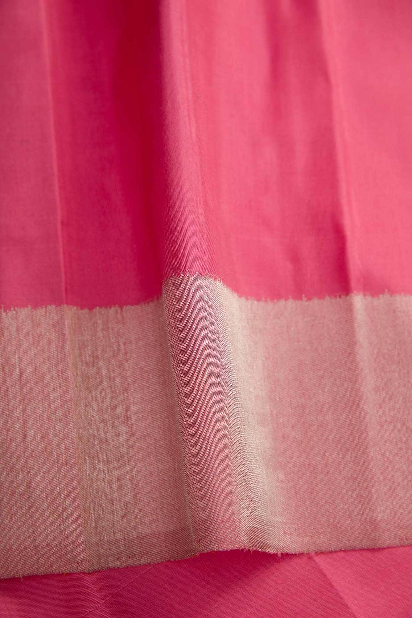 Pure Silk Pure Zari Pink Dual Tone Kanchipuram Saree