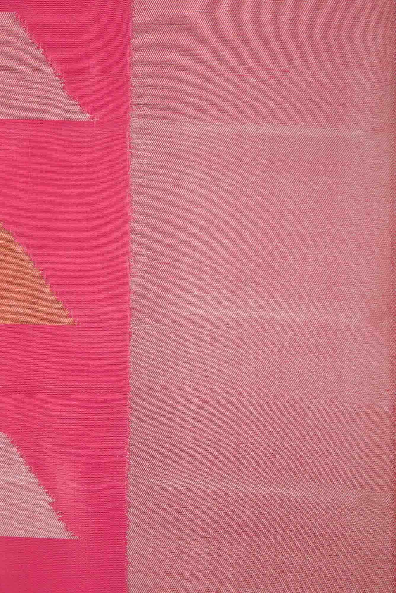 Pure Silk Pure Zari Pink Dual Tone Kanchipuram Saree