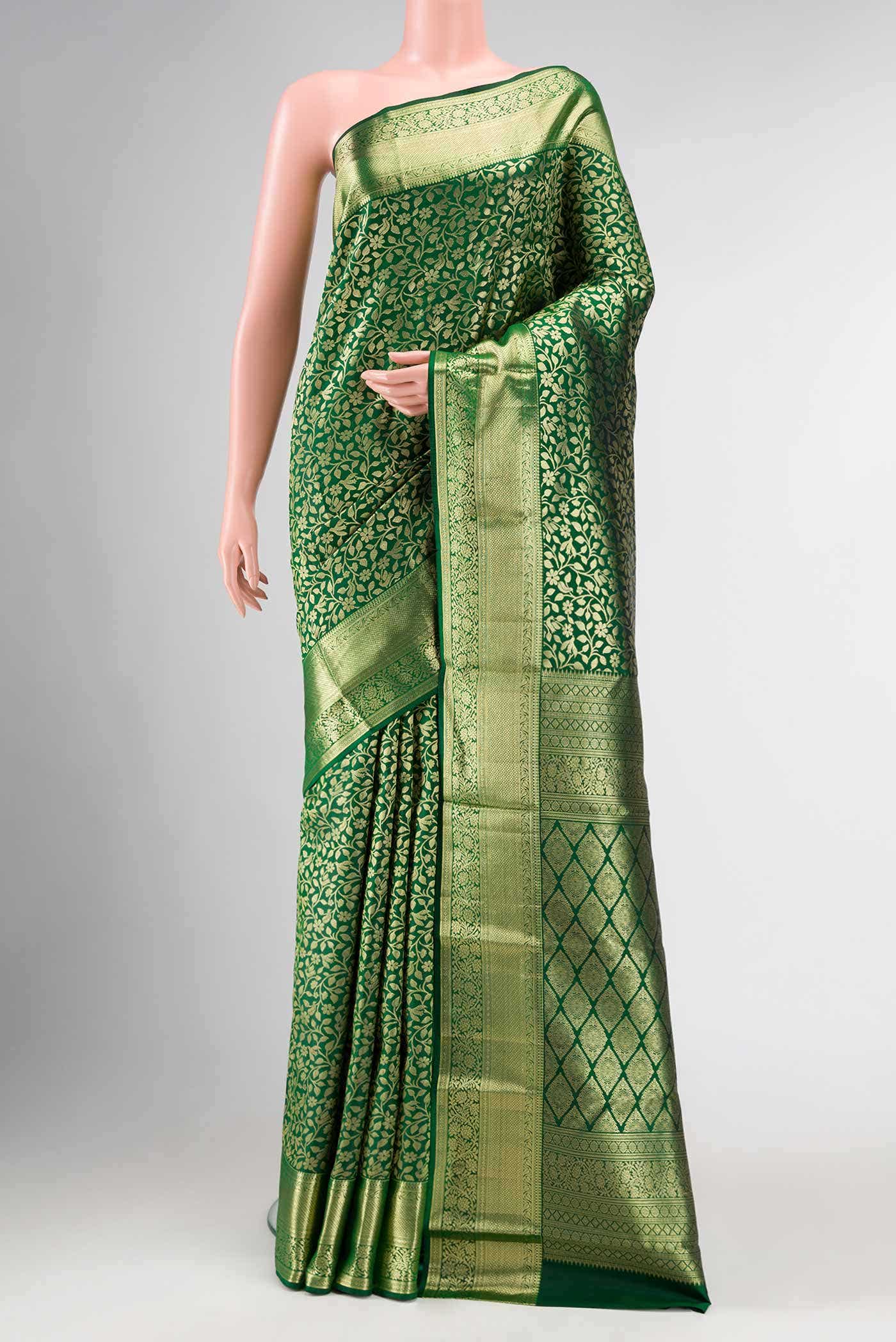 Green Dual Tone Kanchipuram Silk Saree