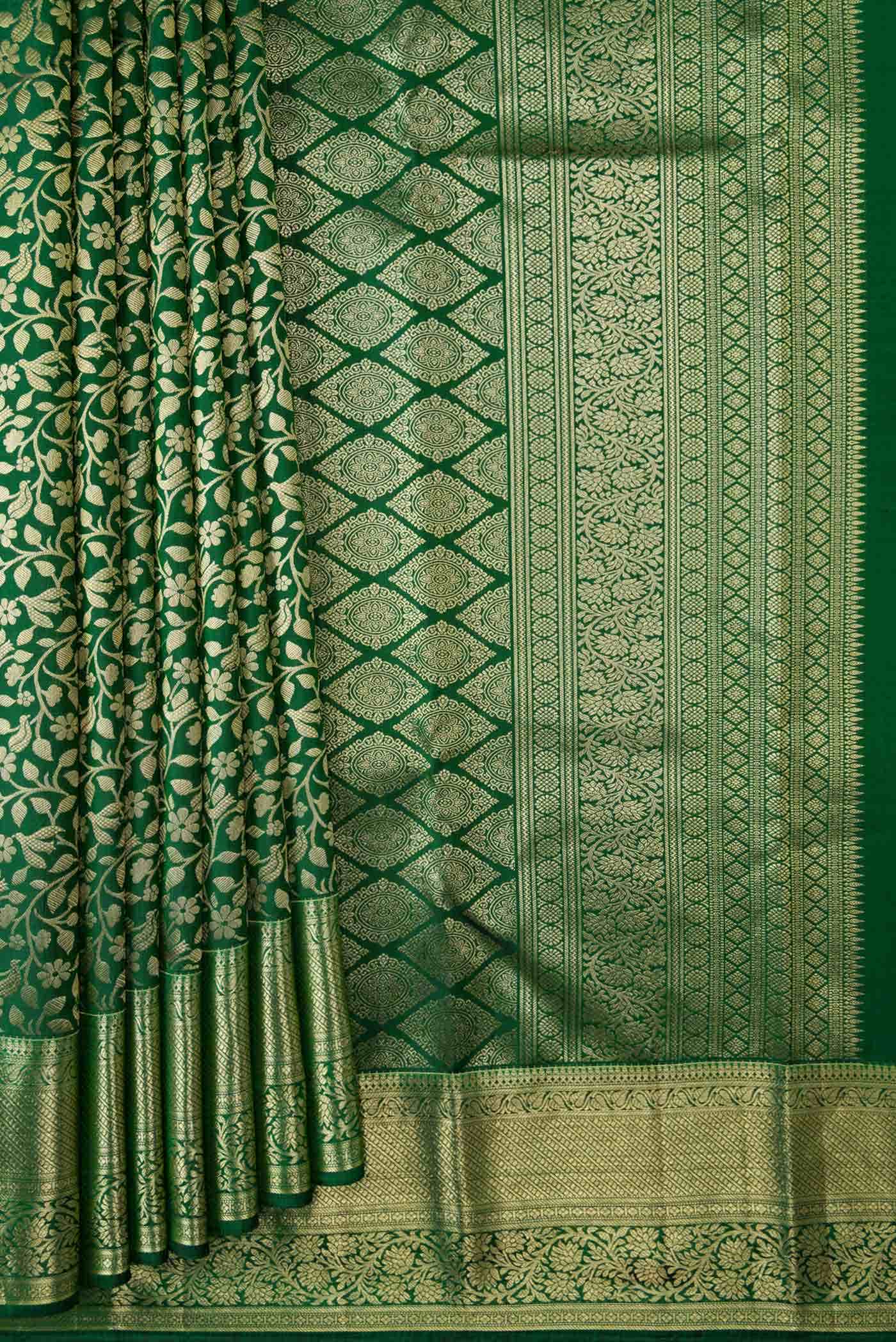 Green Dual Tone Kanchipuram Silk Saree
