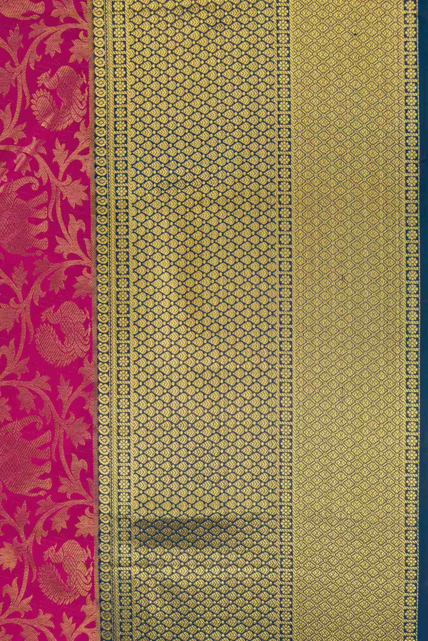 Dark Pink Dual Tone Kanchipuram Silk Saree