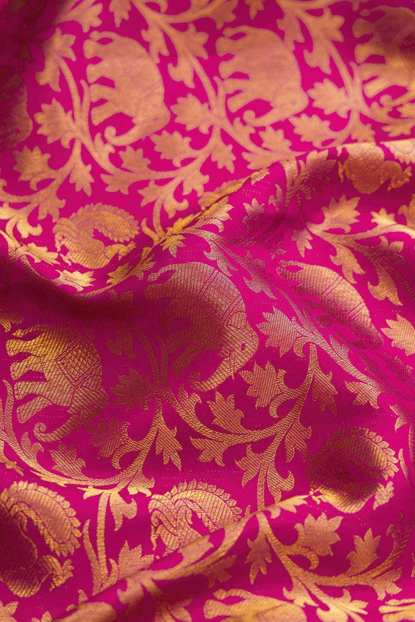 Dark Pink Dual Tone Kanchipuram Silk Saree