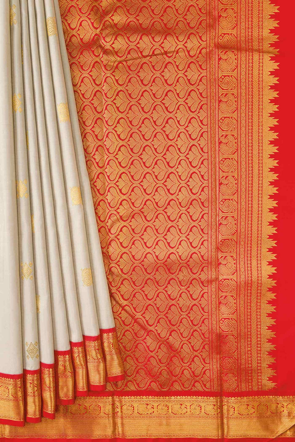 Dark Beige Kanchipuram Silk Saree