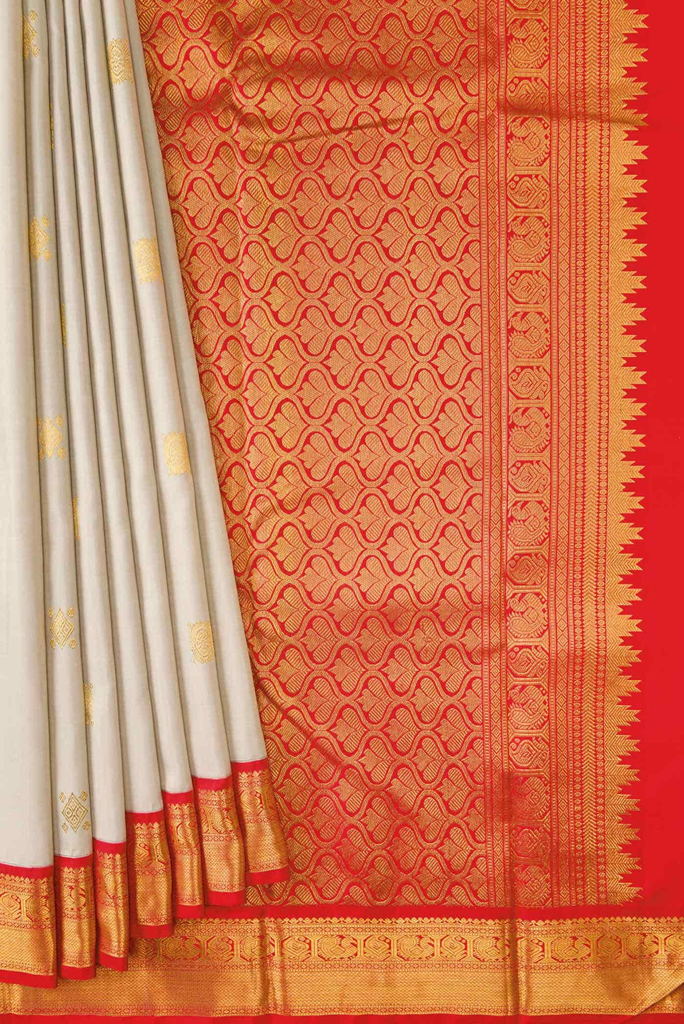 Dark Beige Kanchipuram Silk Saree