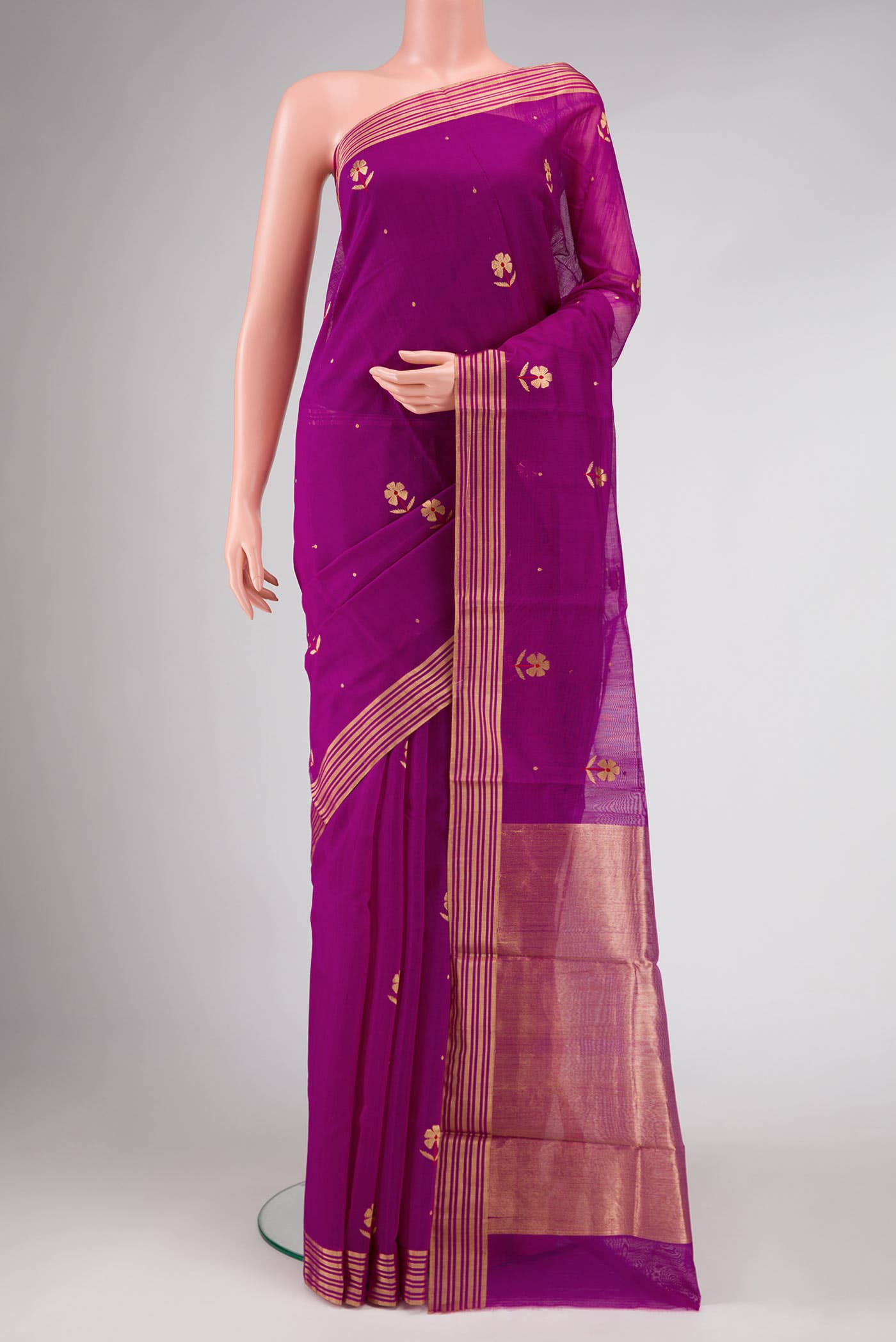 Magenta Chanderi Silk Saree
